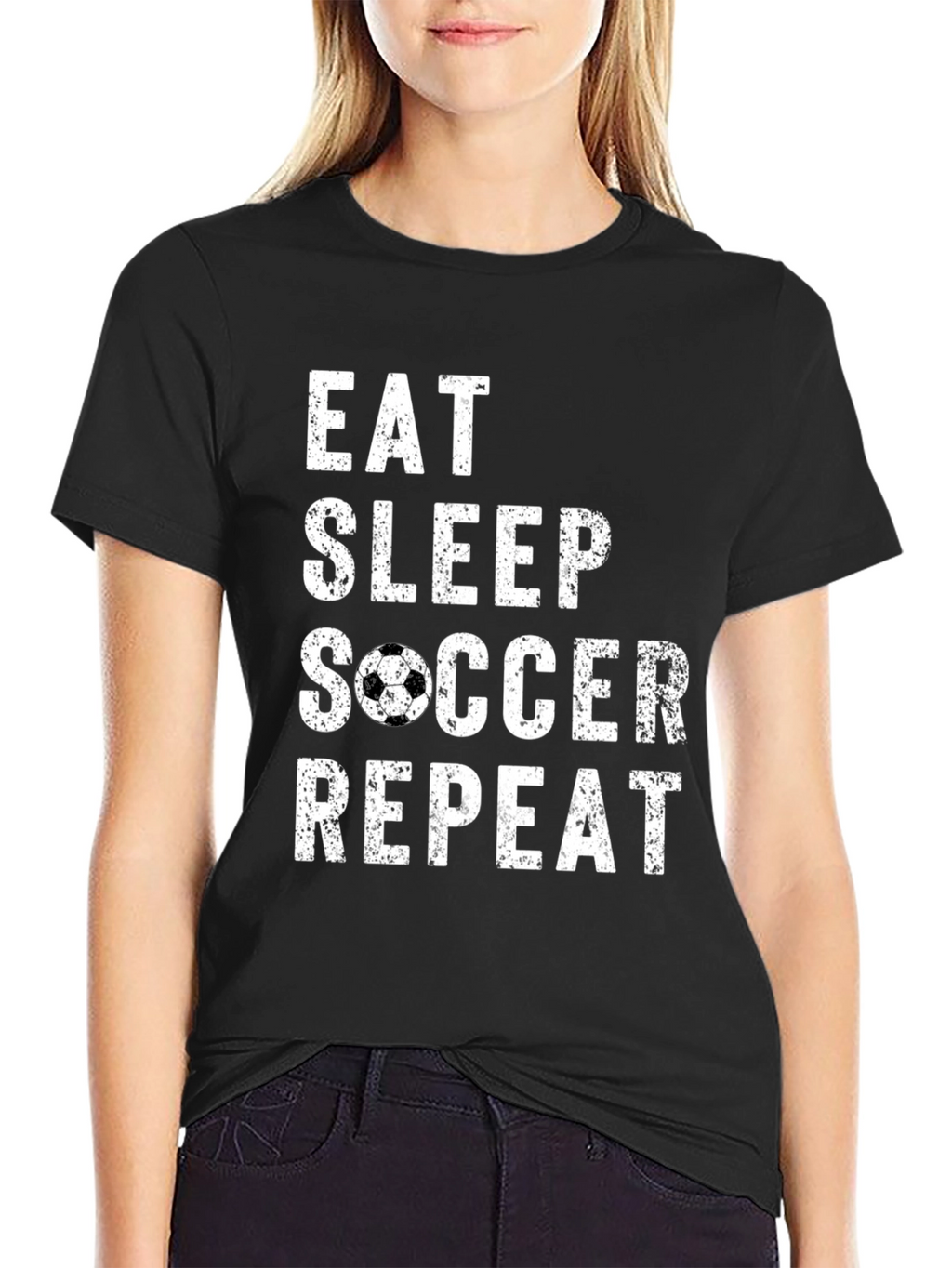 Eat Sleep Soccer Repeat Black T-Shirt