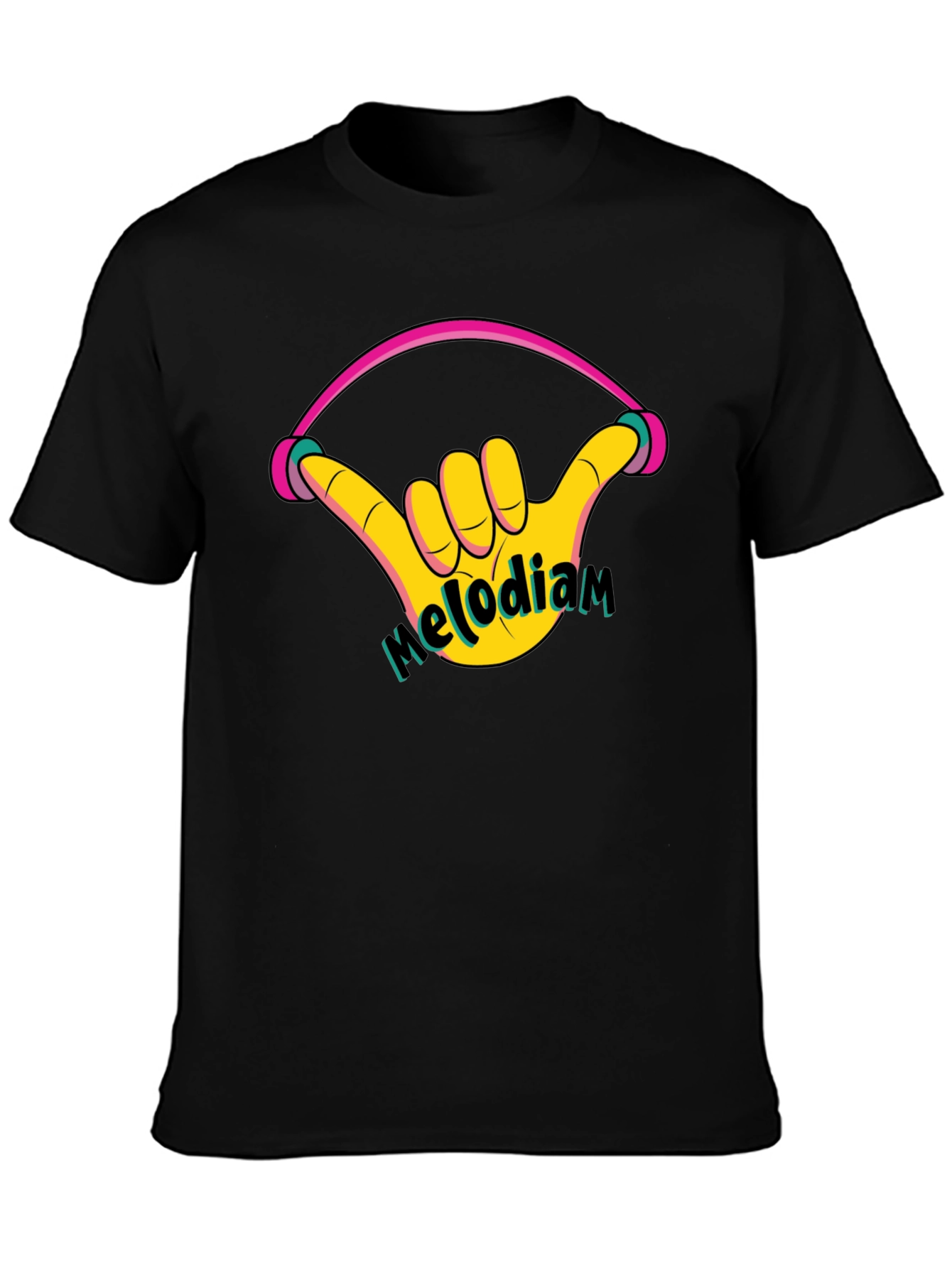 Melodiam Shaka Hand Black Graphic Tee