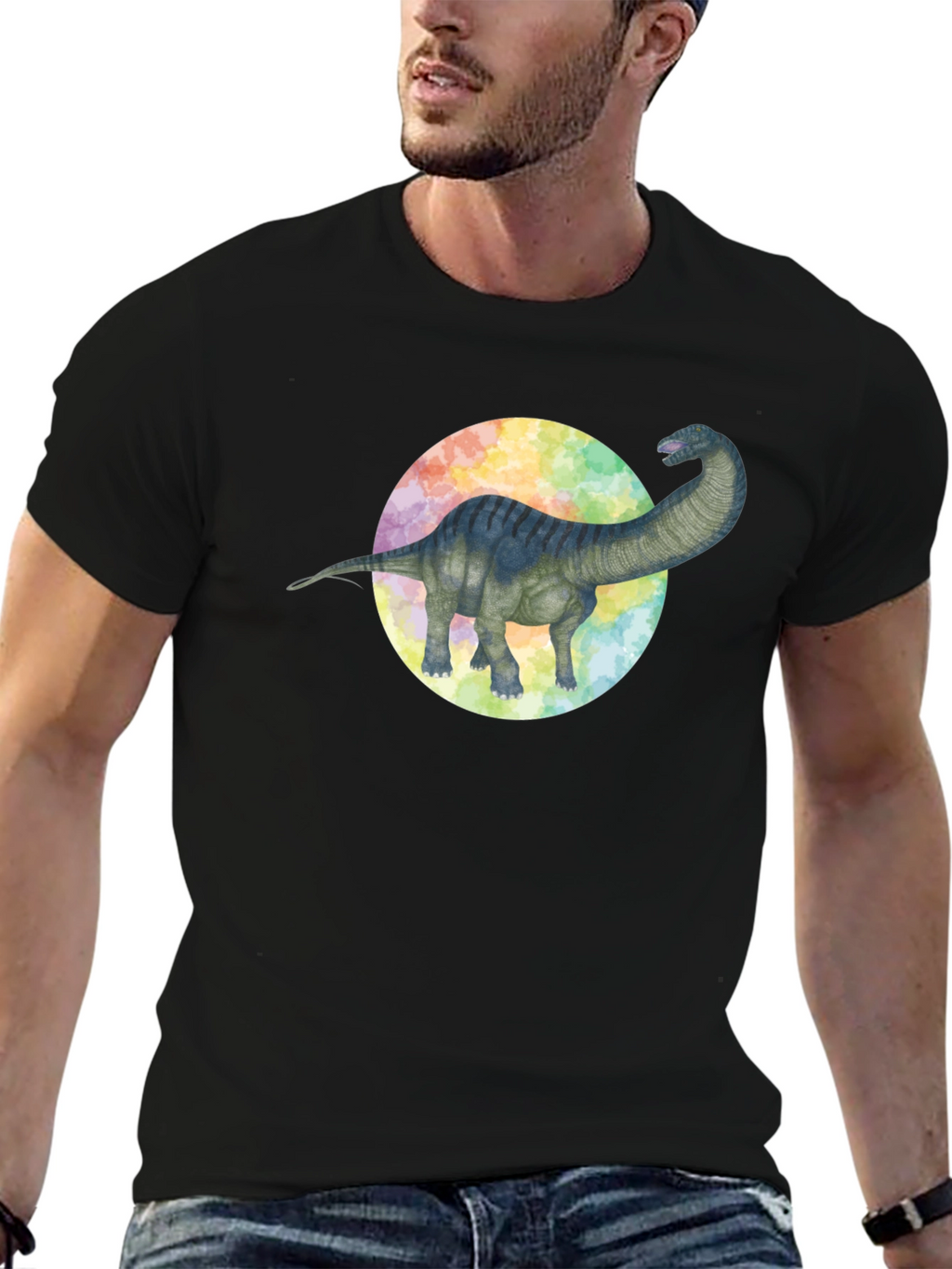 Dinosaur Graphic Tee - Brachiosaurus Black T-Shirt