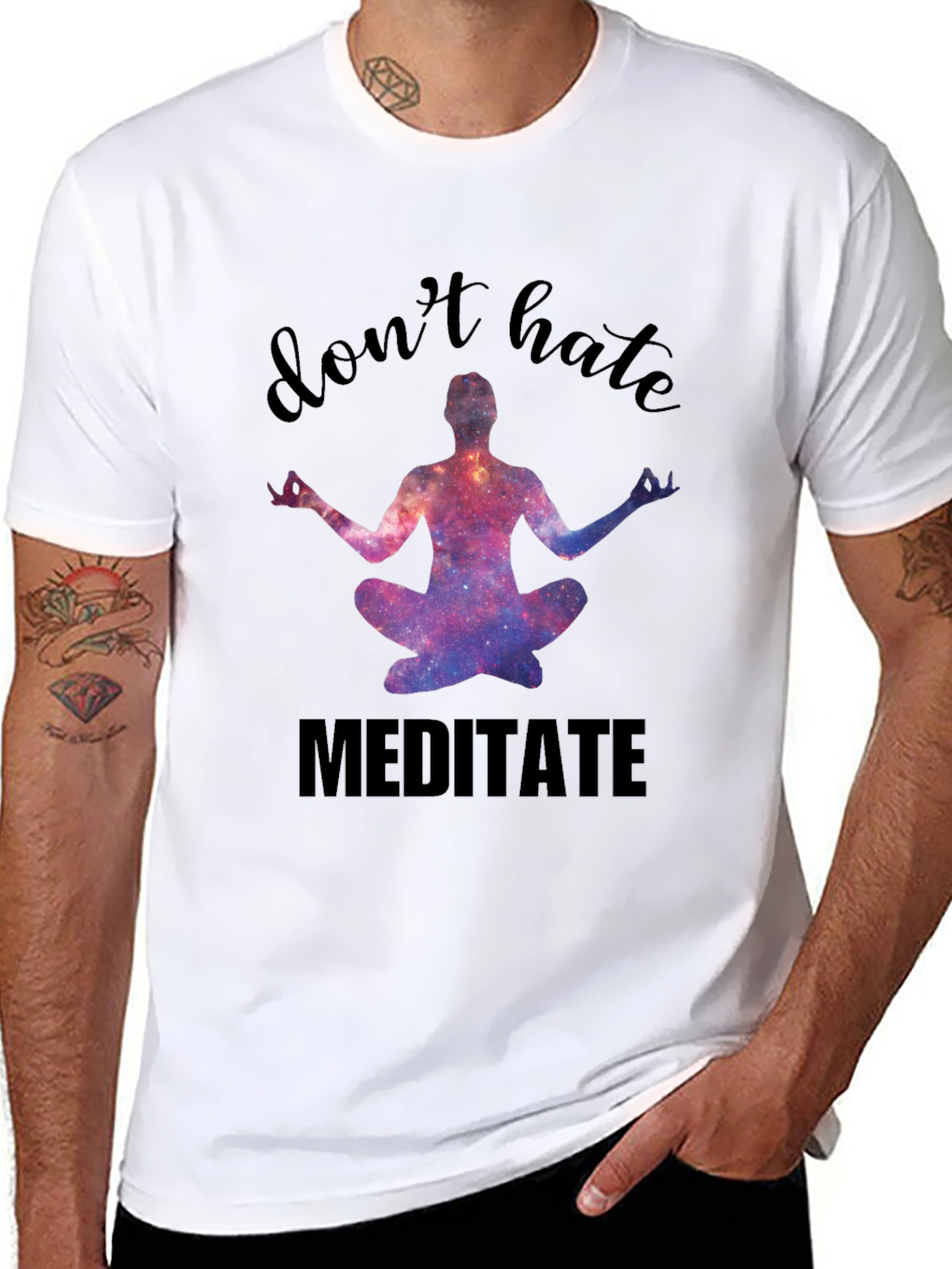 Dont Hate Meditate Black Graphic Tee