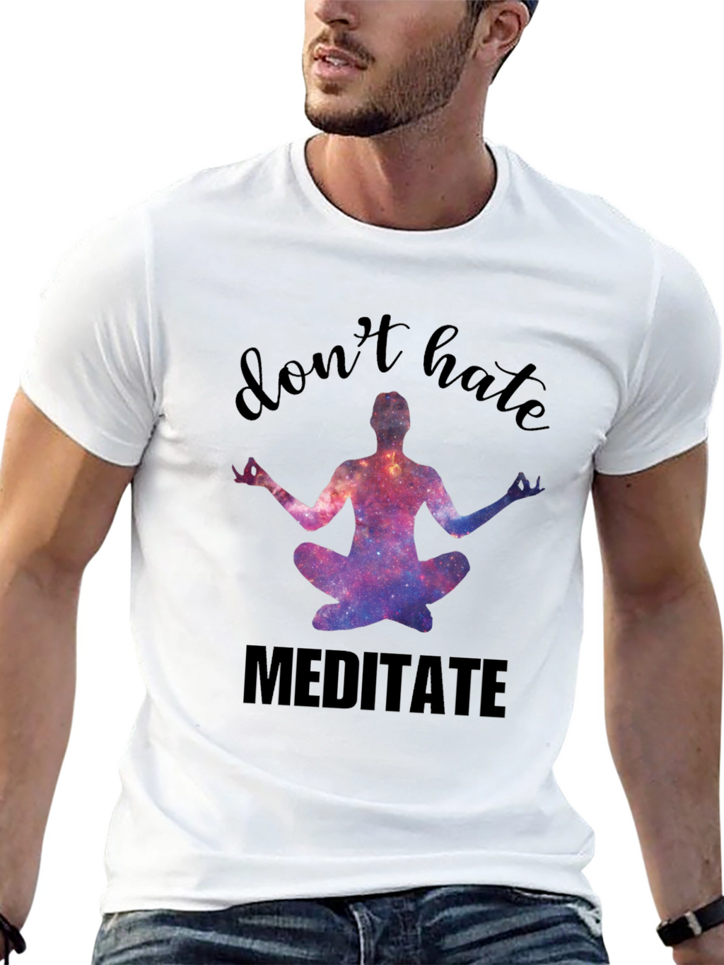 Dont Hate Meditate Black Graphic Tee