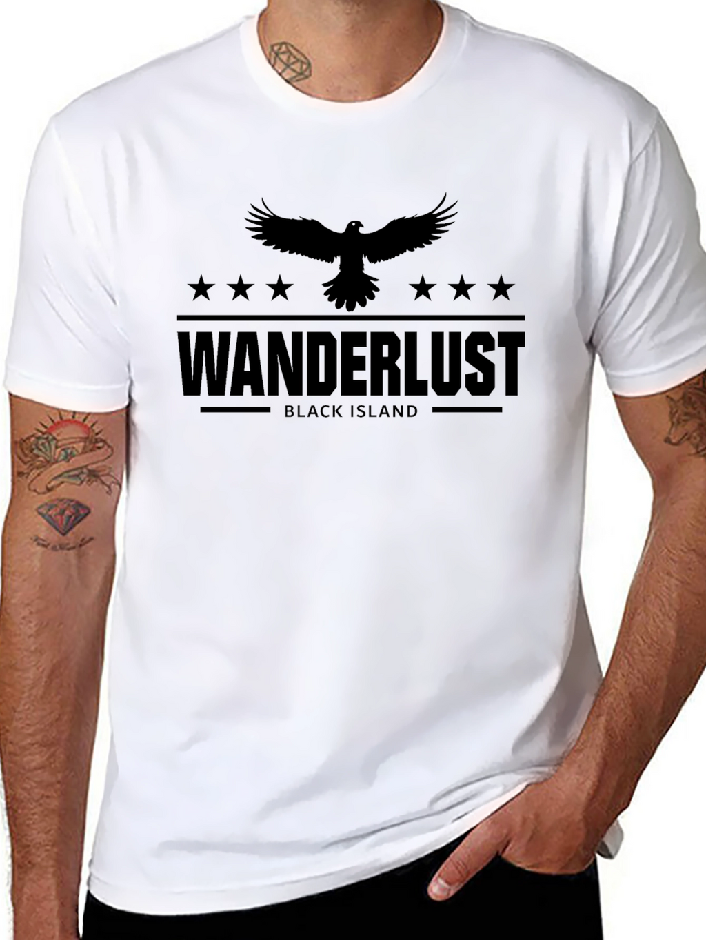 Wanderlust Black Island Graphic Tee
