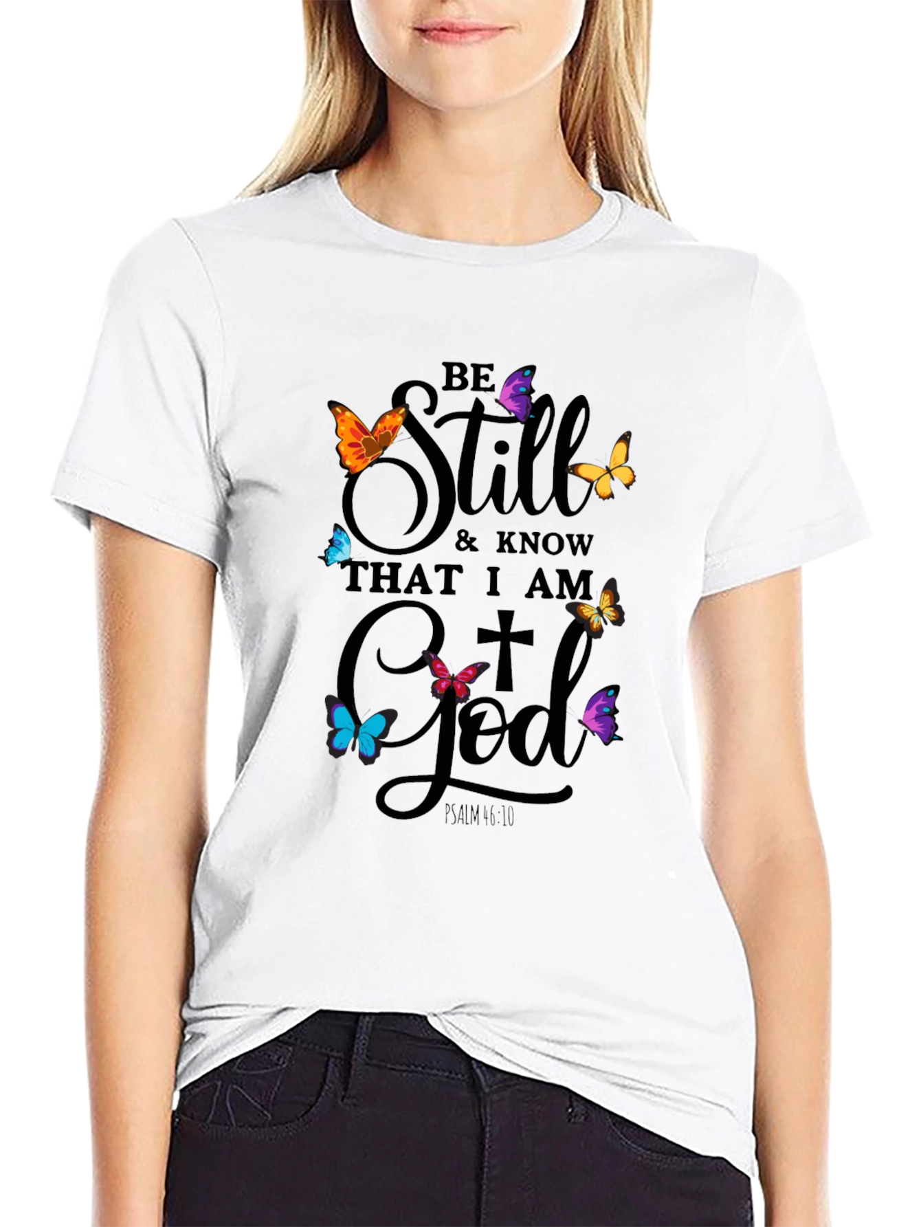 Be Still God Butterfly T-Shirt - Christian Apparel