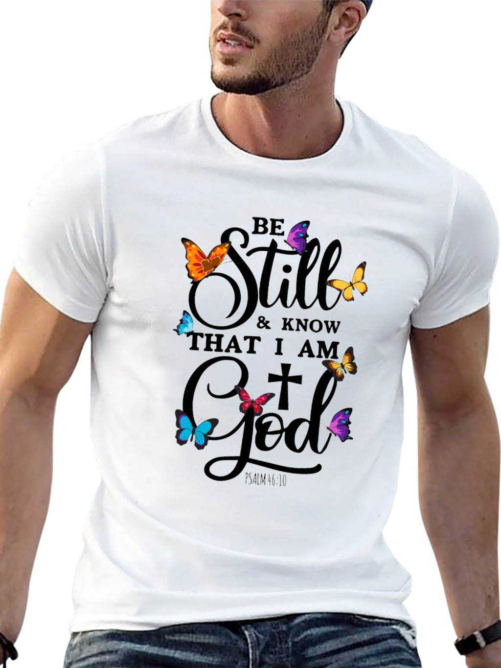 Be Still God Butterfly T-Shirt - Christian Apparel