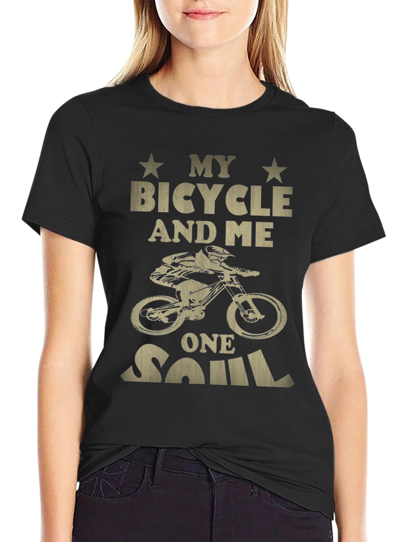 My Bicycle and Me One Soul Black T-Shirt