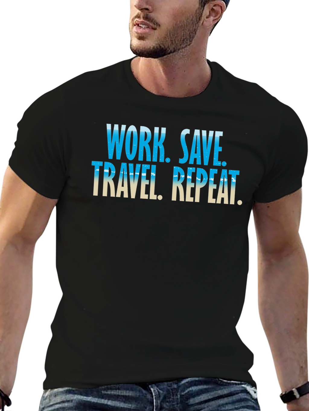 Work Save Travel Repeat Graphic Tee