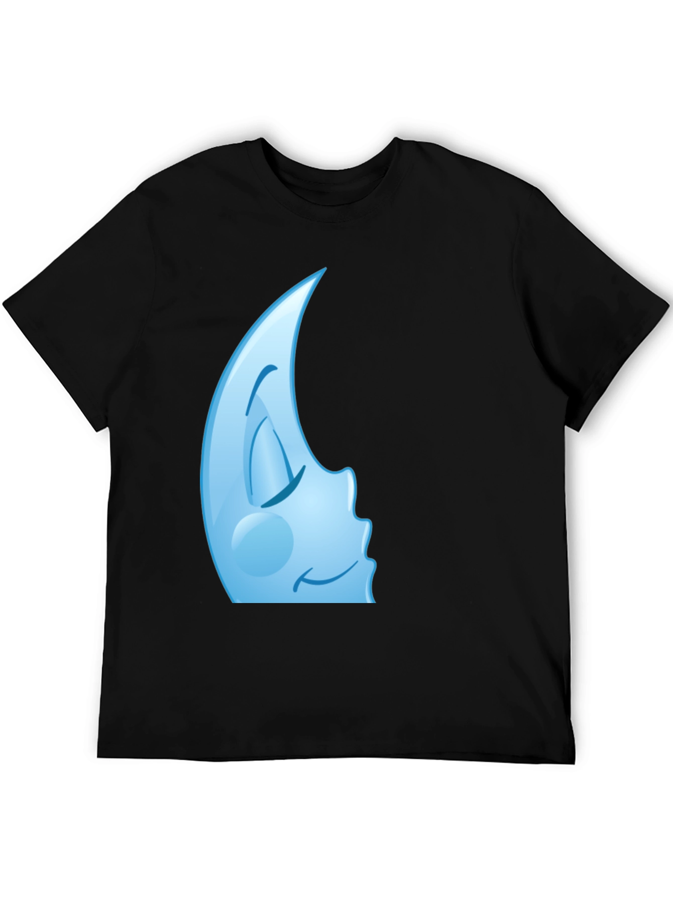Sleepy Moon Graphic Tee - Stylish Black Cotton T-Shirt