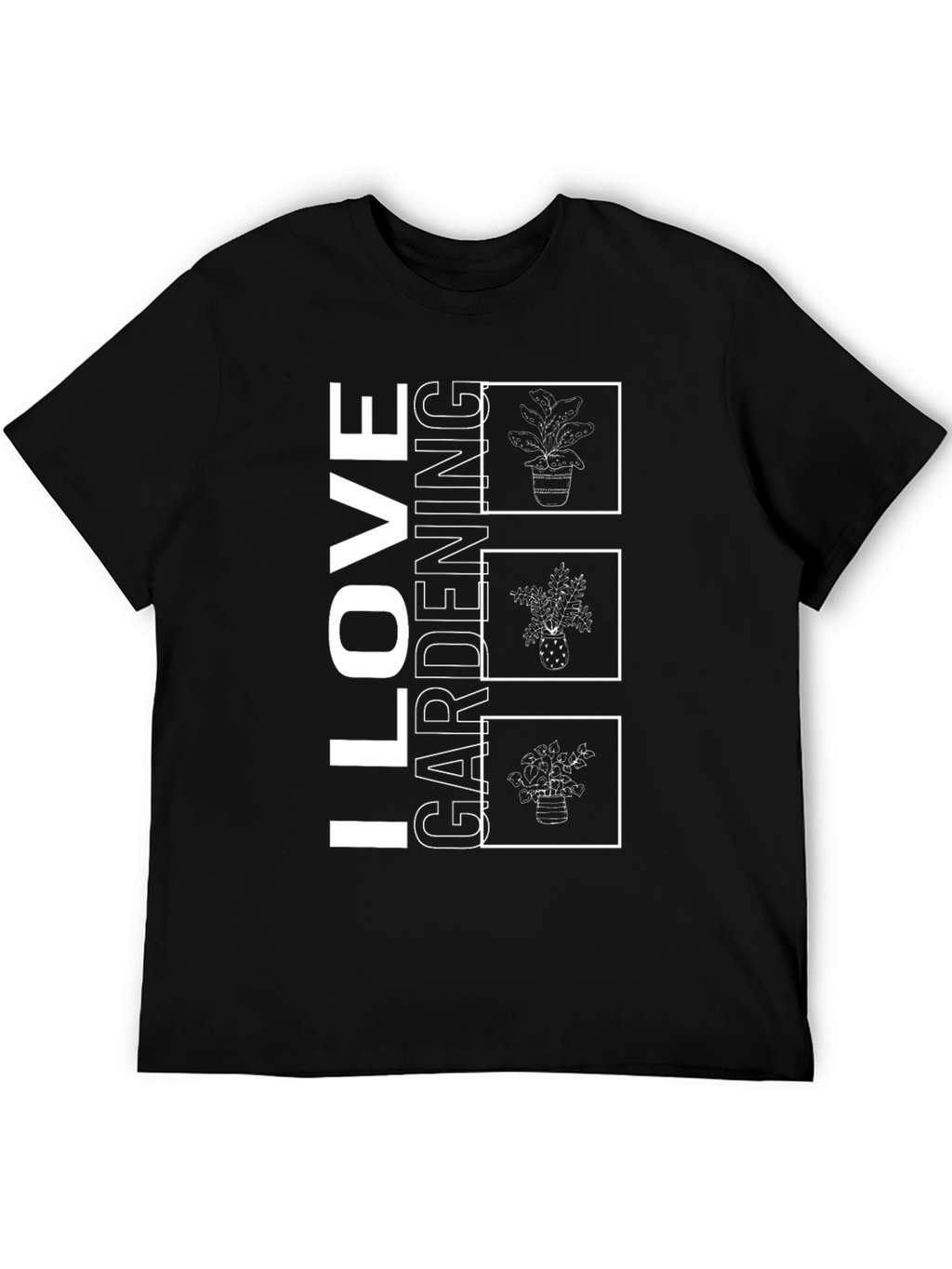 I Love Gardening Black T-Shirt