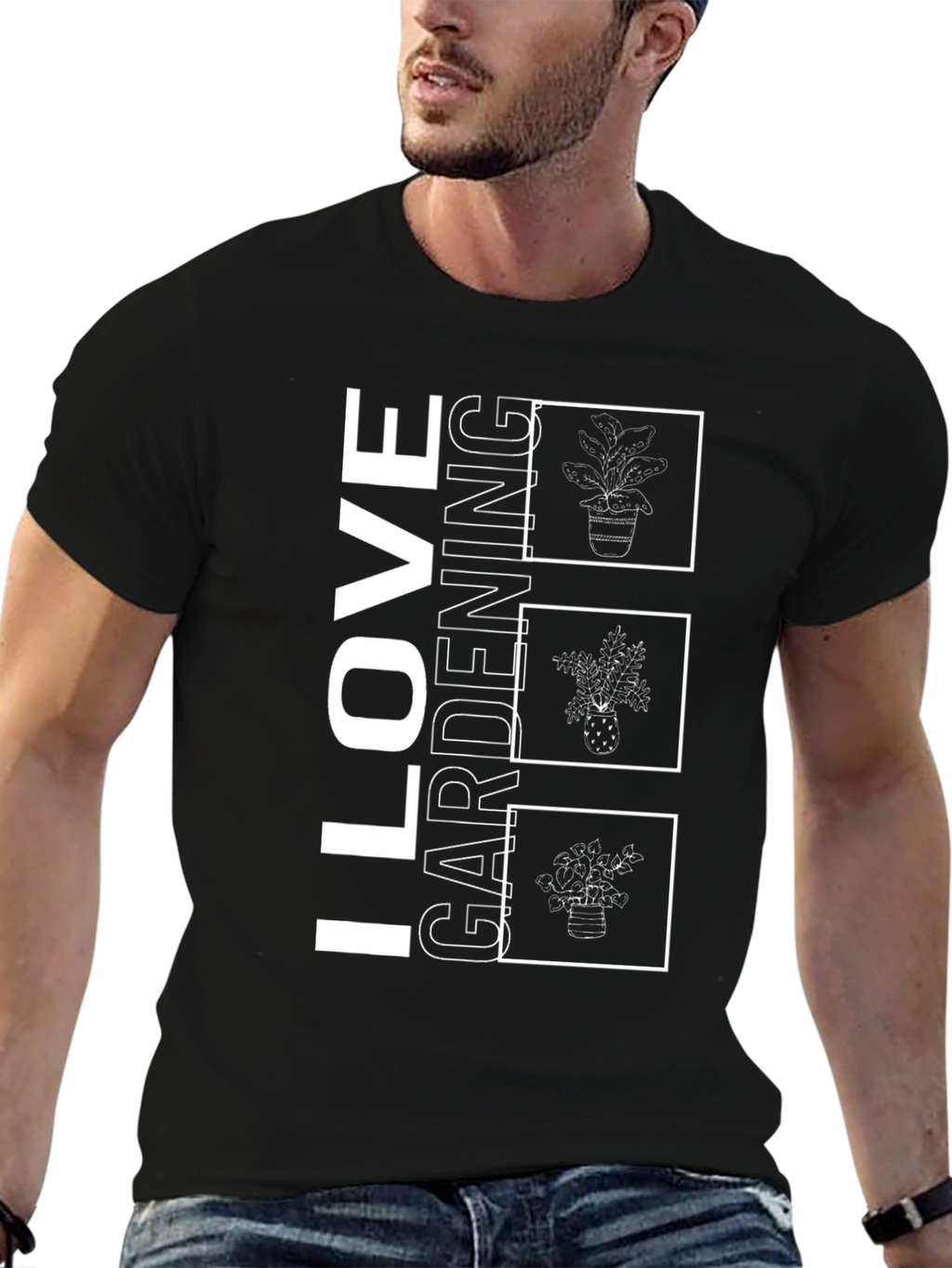 I Love Gardening Black T-Shirt