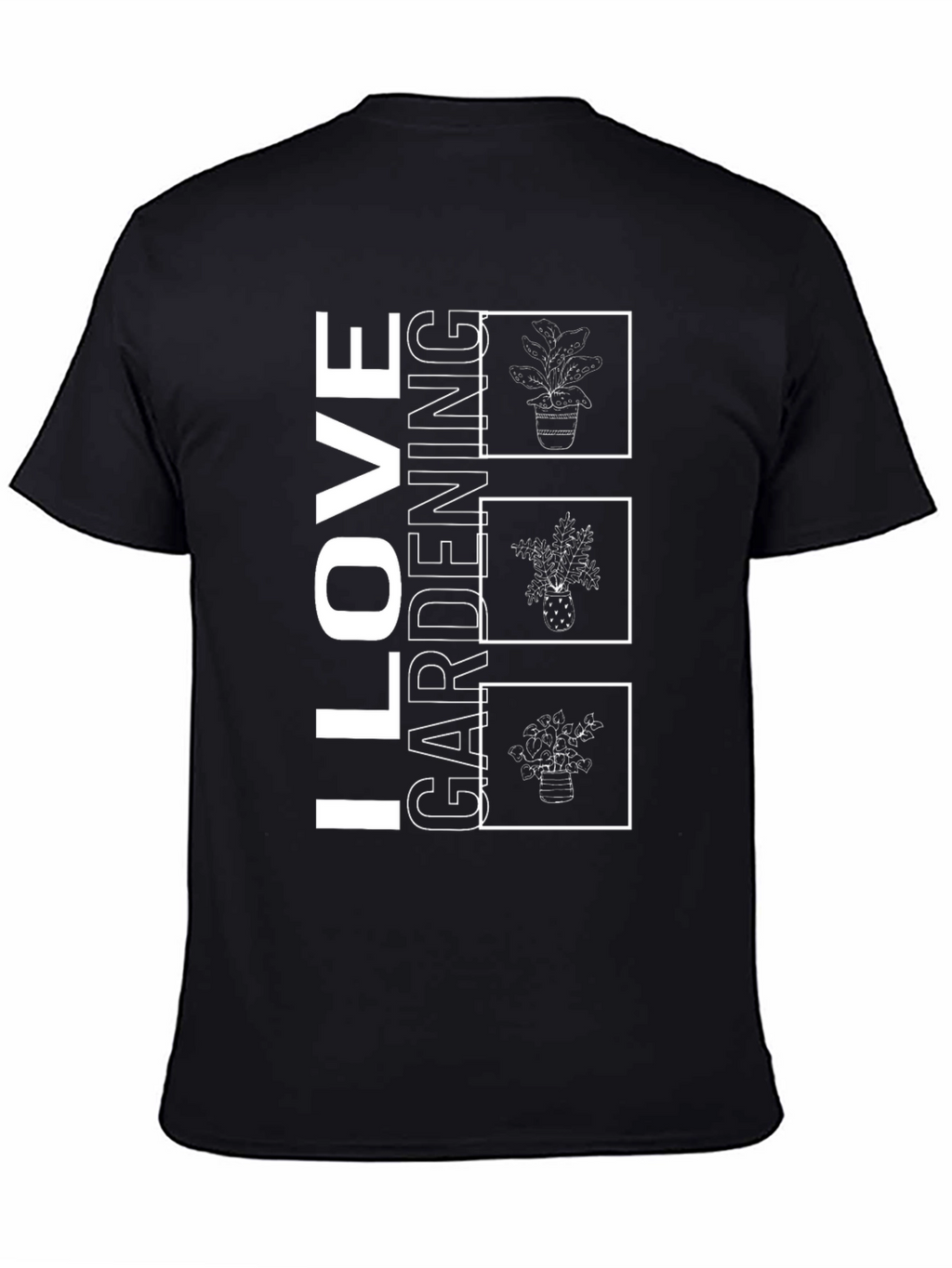 I Love Gardening Black T-Shirt