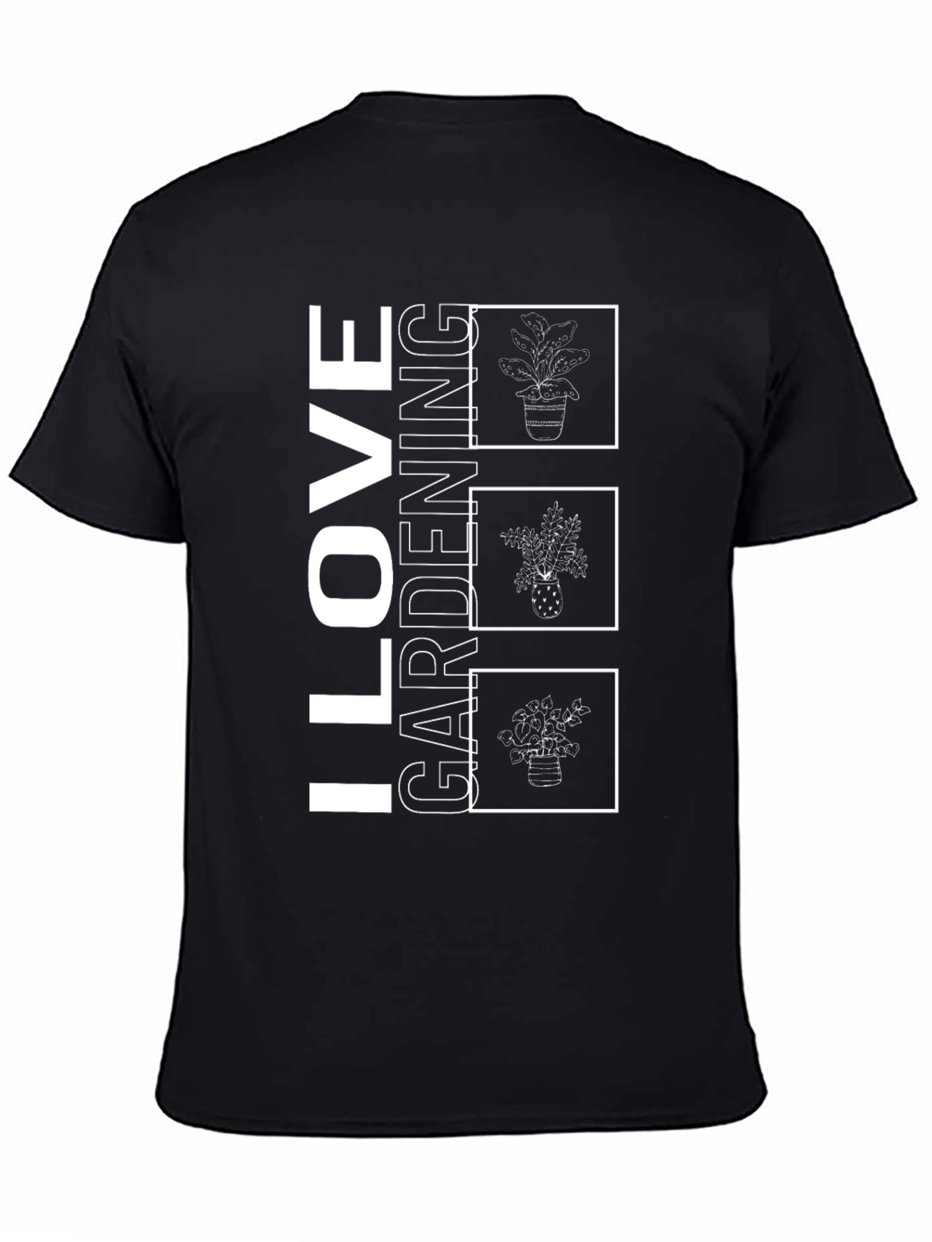 I Love Gardening Black T-Shirt