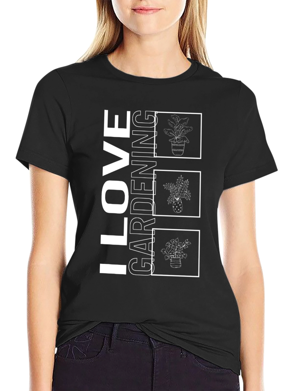 I Love Gardening Black T-Shirt