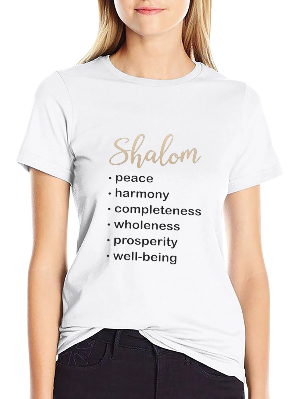 Shalom Meaningful Word Art T-Shirt