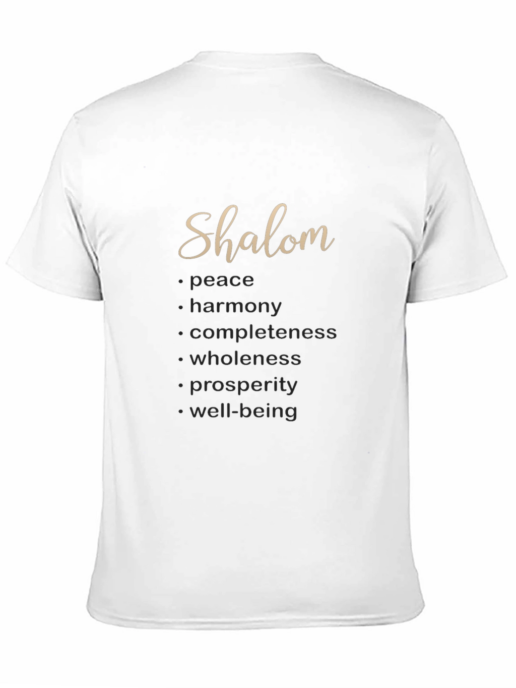 Shalom Meaningful Word Art T-Shirt