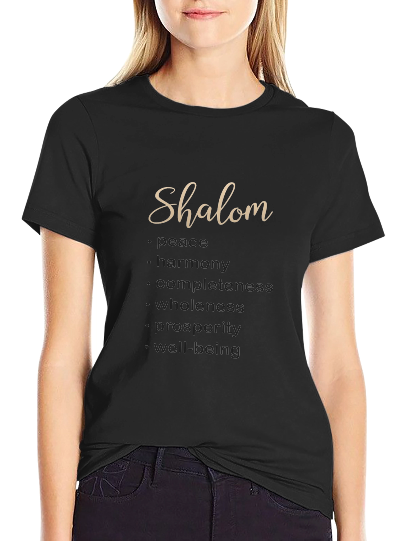 Shalom Meaningful Word Art T-Shirt