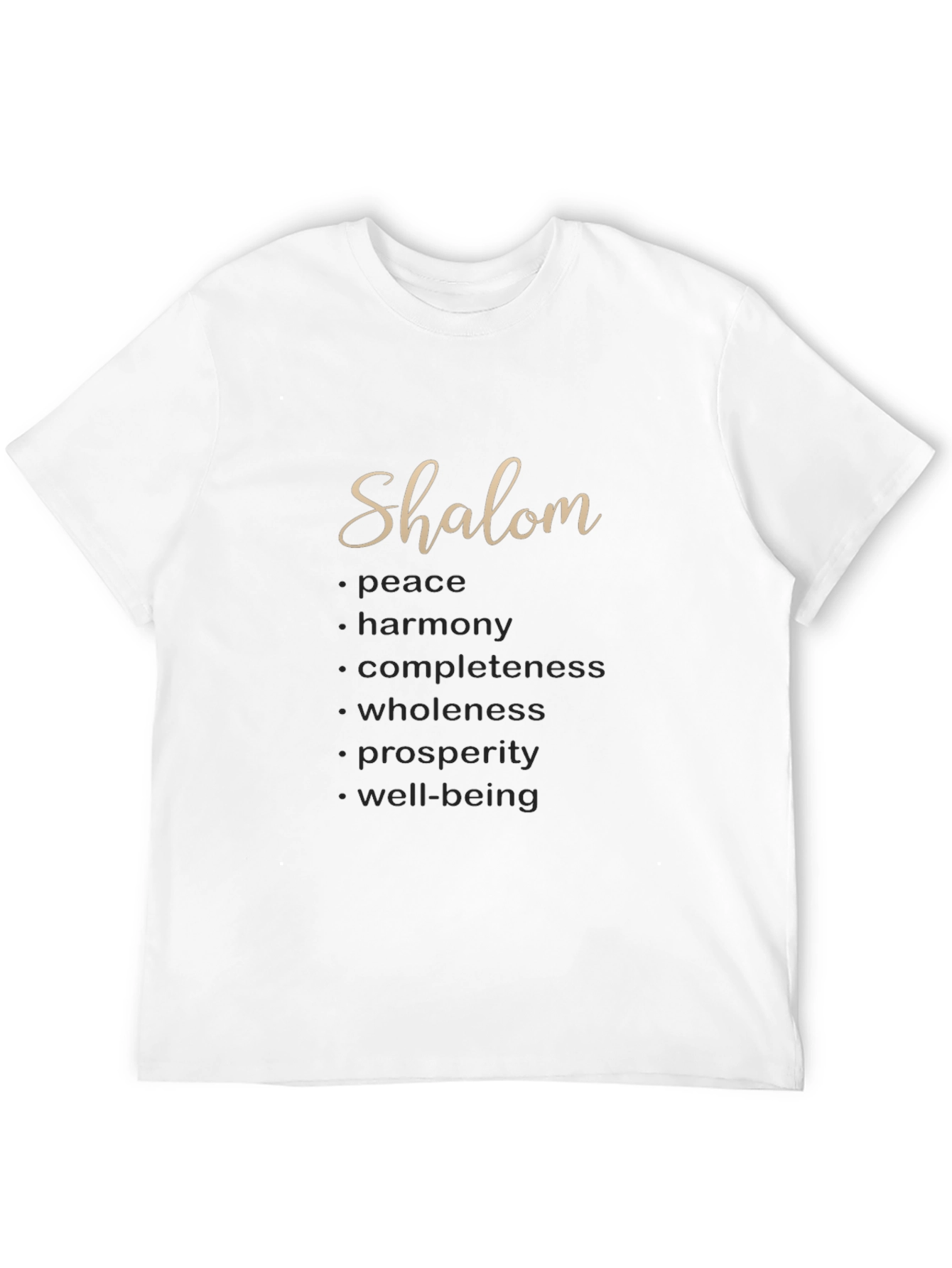 Shalom Meaningful Word Art T-Shirt
