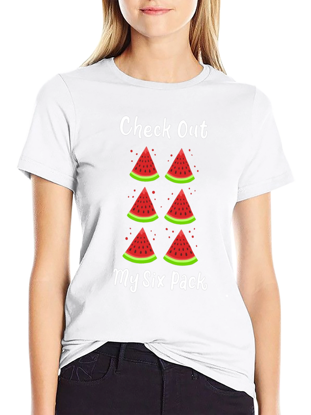 Funny Watermelon Six Pack Graphic T-Shirt