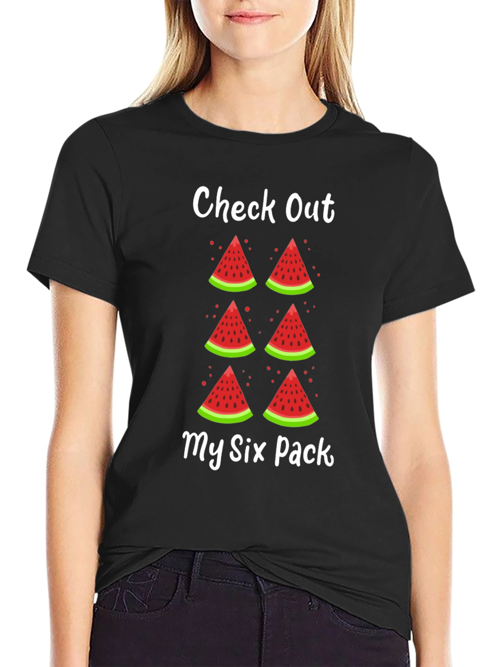 Funny Watermelon Six Pack Graphic T-Shirt