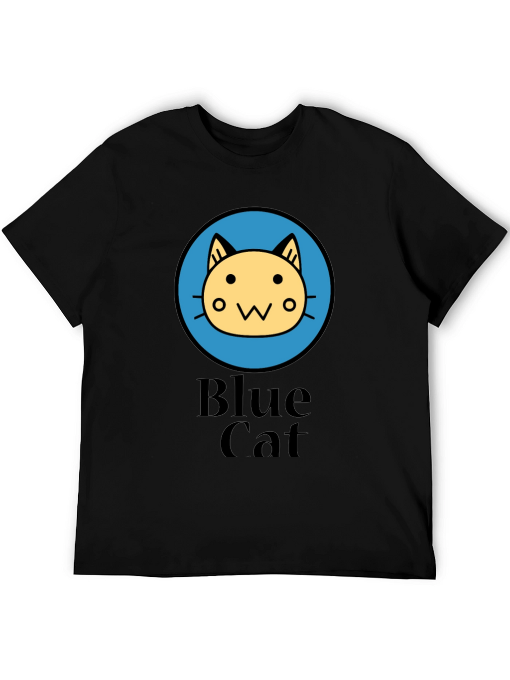 Blue Cat Graphic T-Shirt