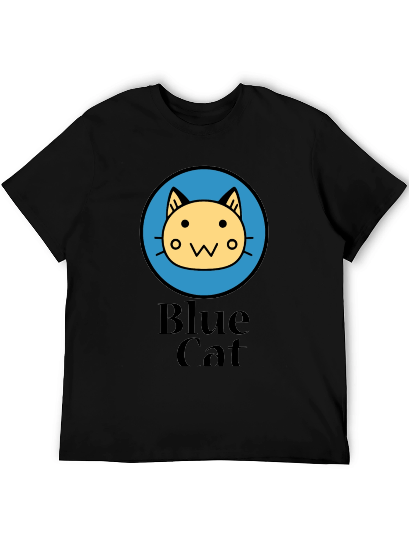 Blue Cat Graphic T-Shirt