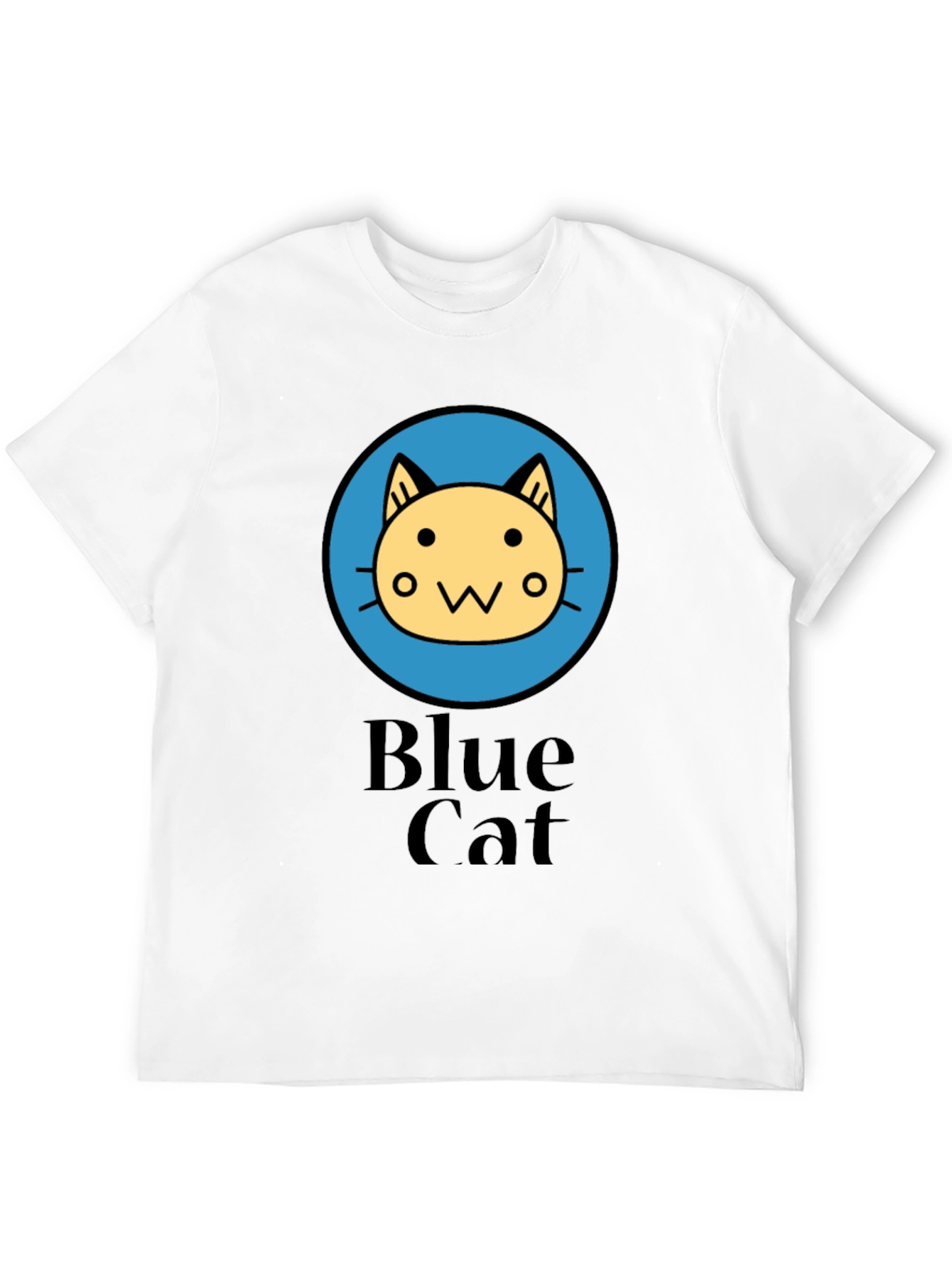 Blue Cat Graphic T-Shirt