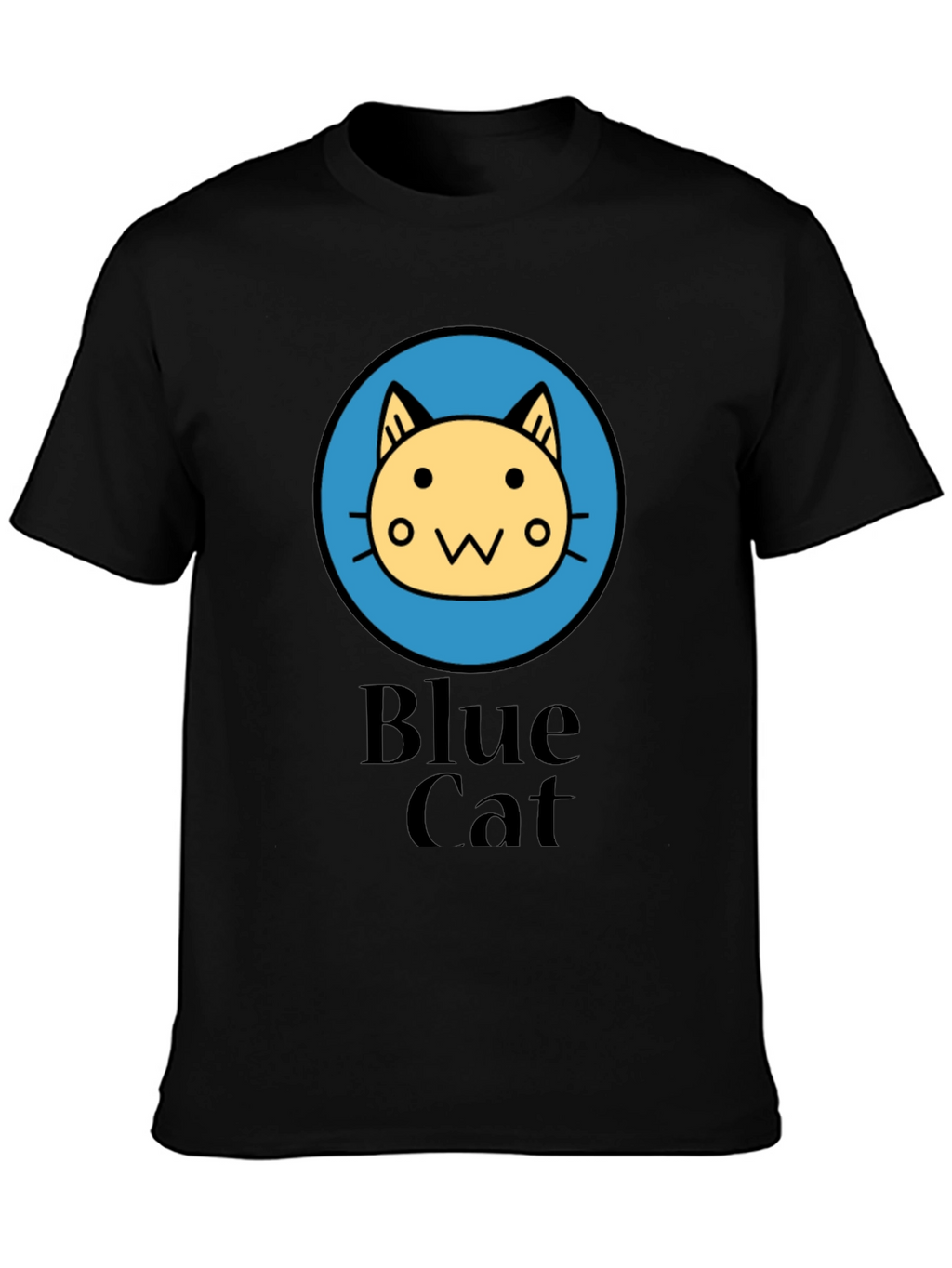 Blue Cat Graphic T-Shirt