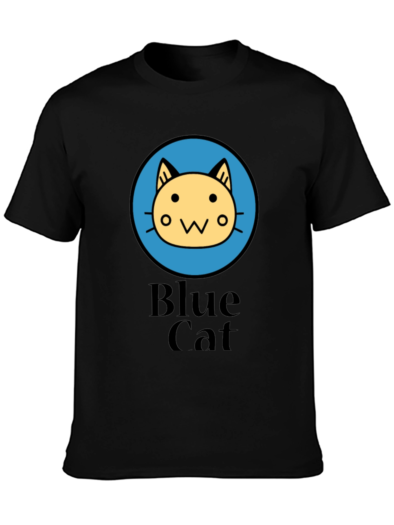 Blue Cat Graphic T-Shirt
