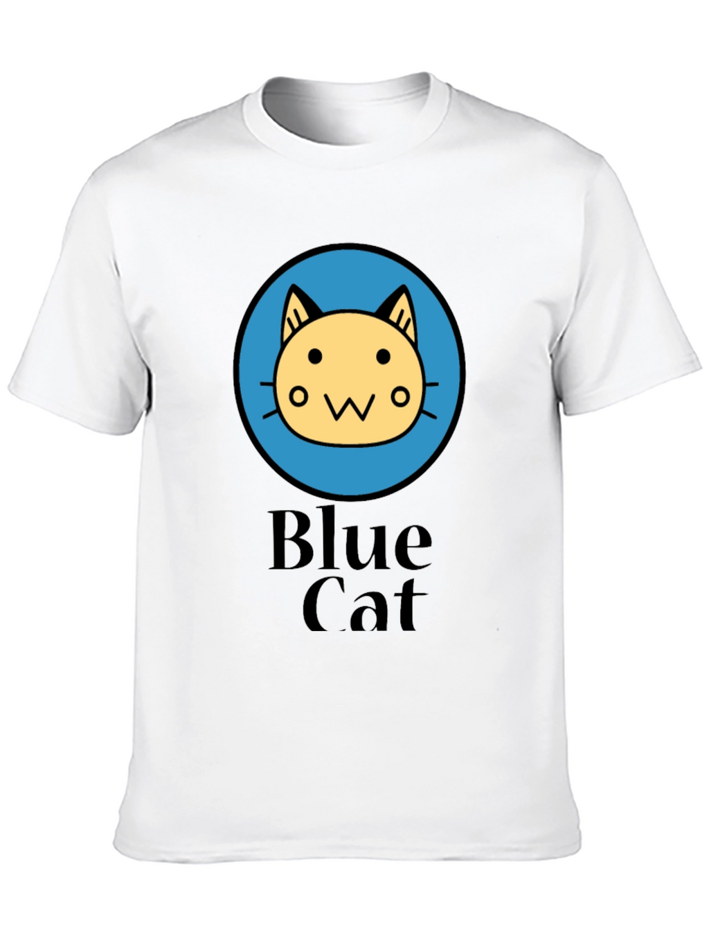 Blue Cat Graphic T-Shirt
