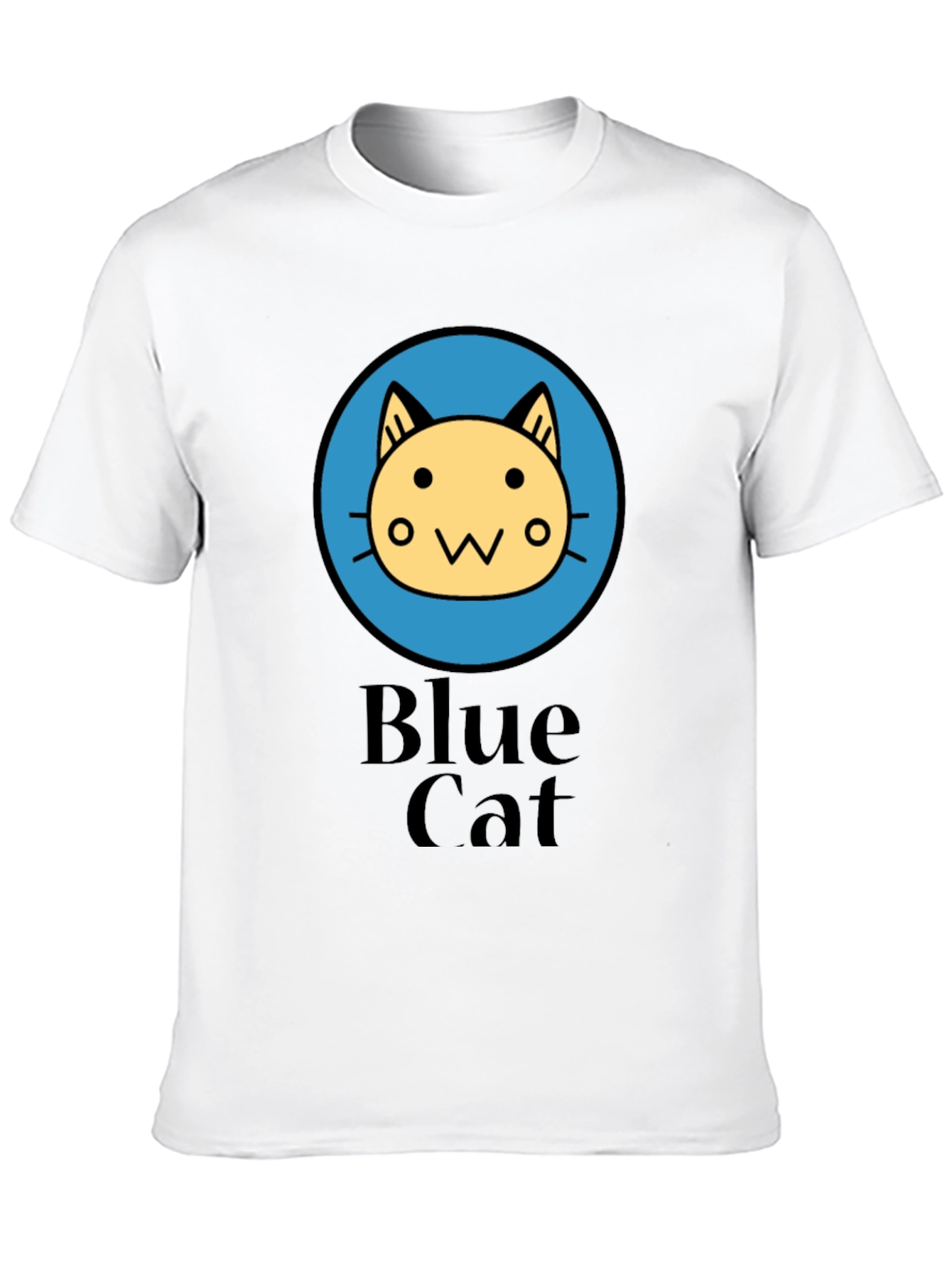 Blue Cat Graphic T-Shirt