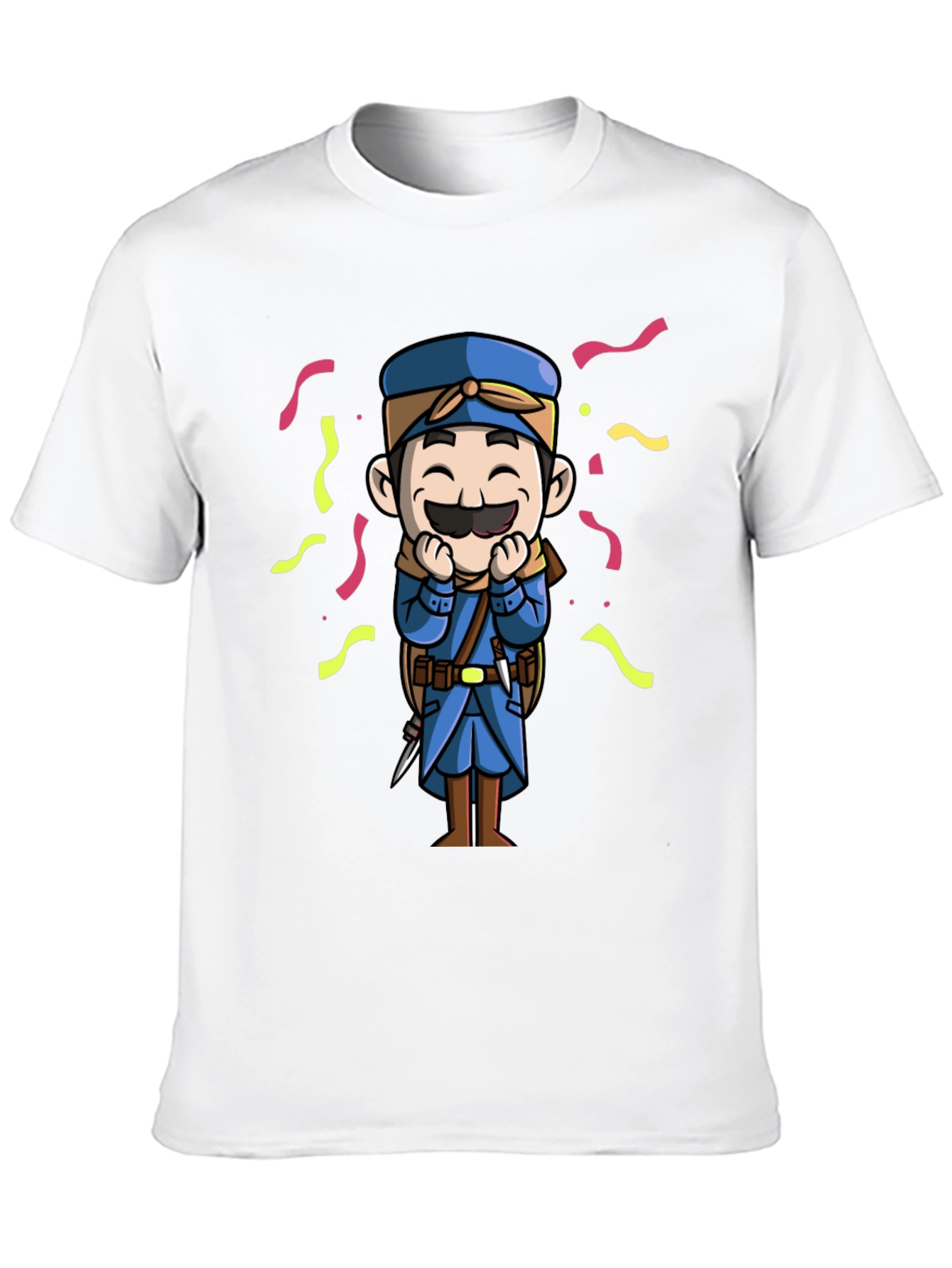 Cartoon Character Graphic Tee - Black