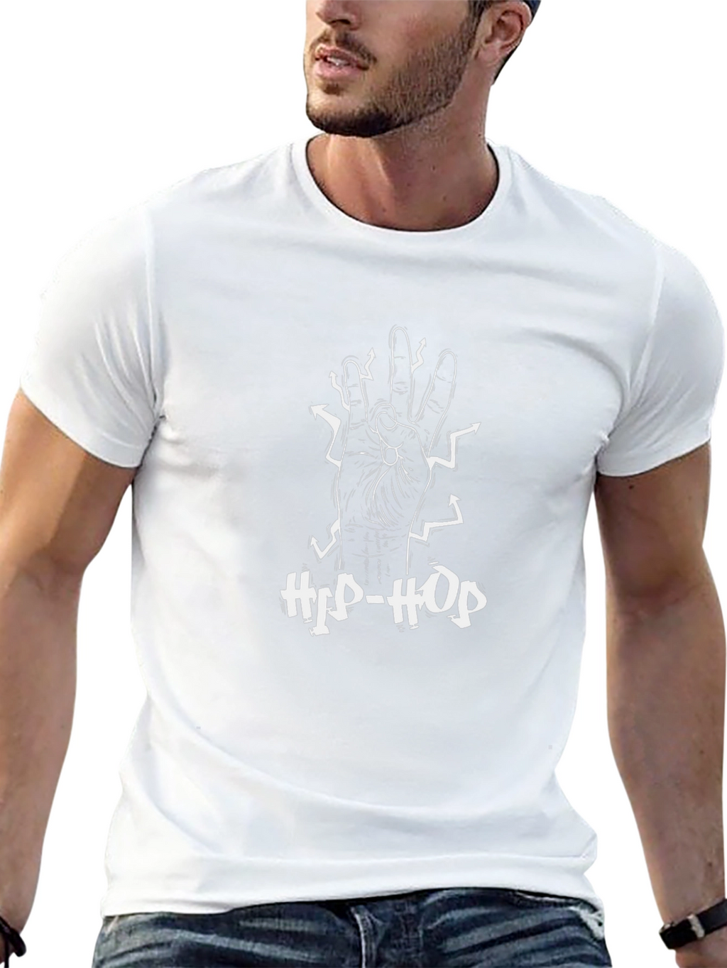 Hip-Hop Hand Gesture Graphic T-Shirt