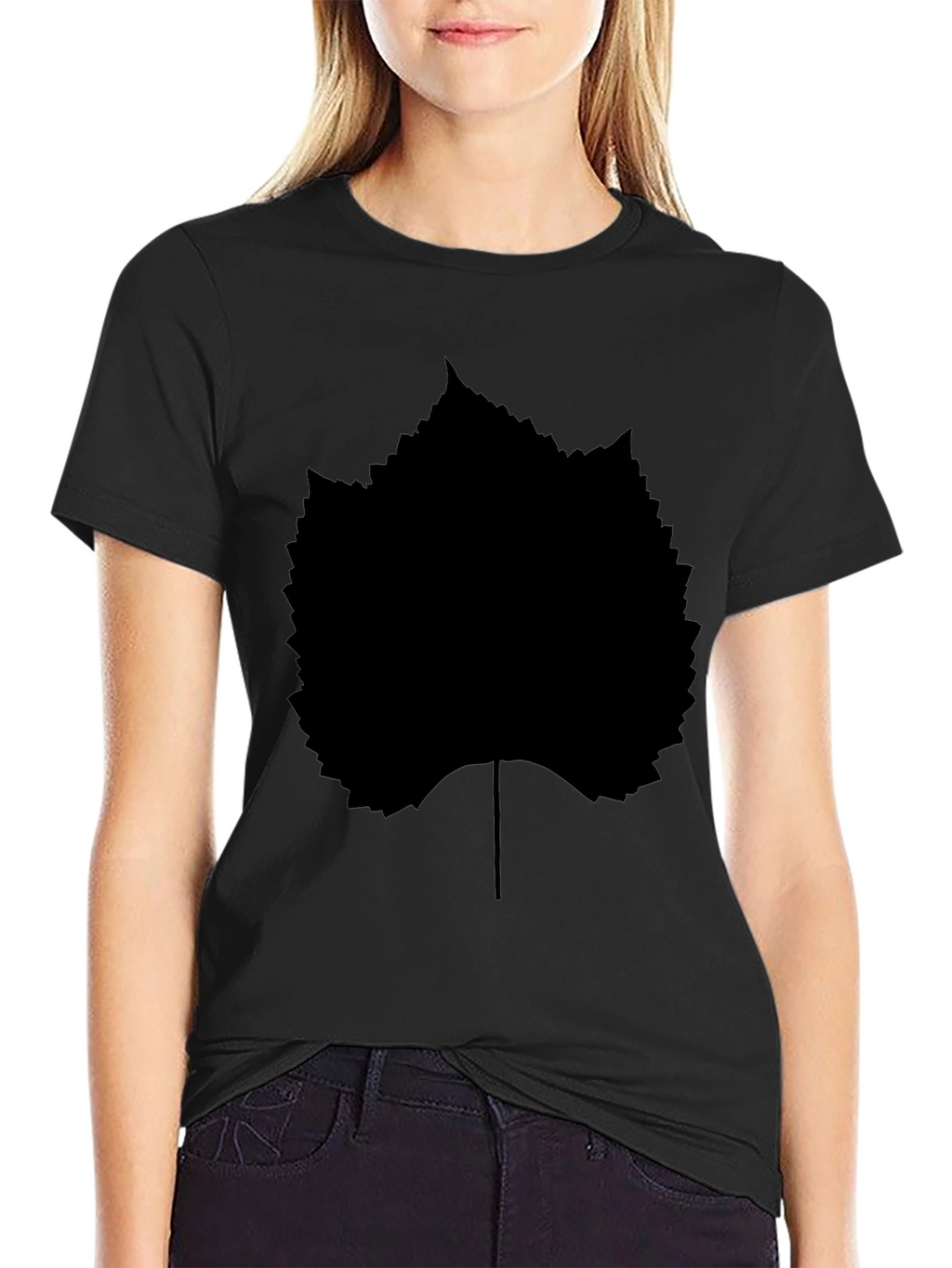 Black Leaf Graphic T-Shirt - Stylish Casual Wear