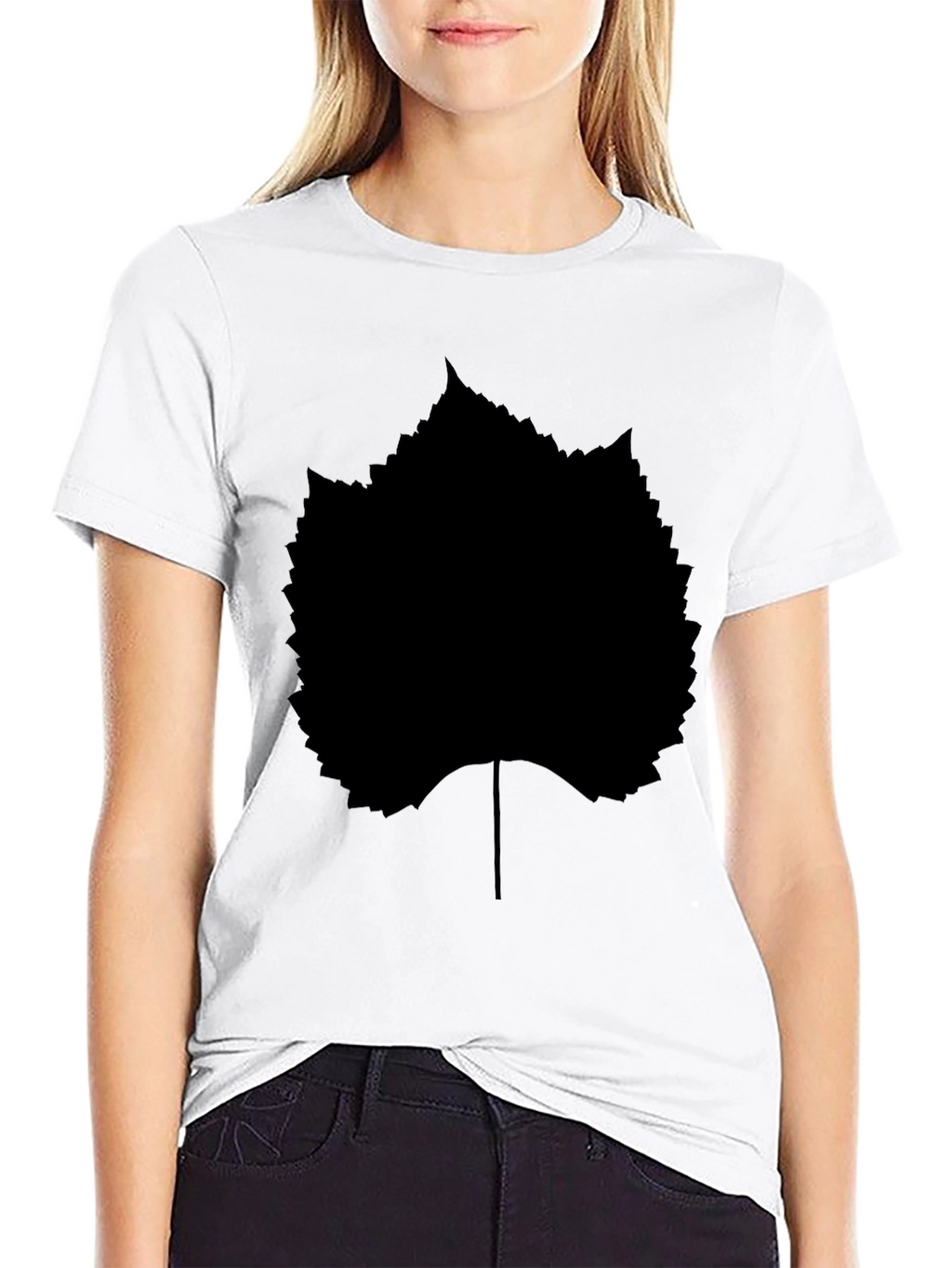Black Leaf Graphic T-Shirt - Stylish Casual Wear