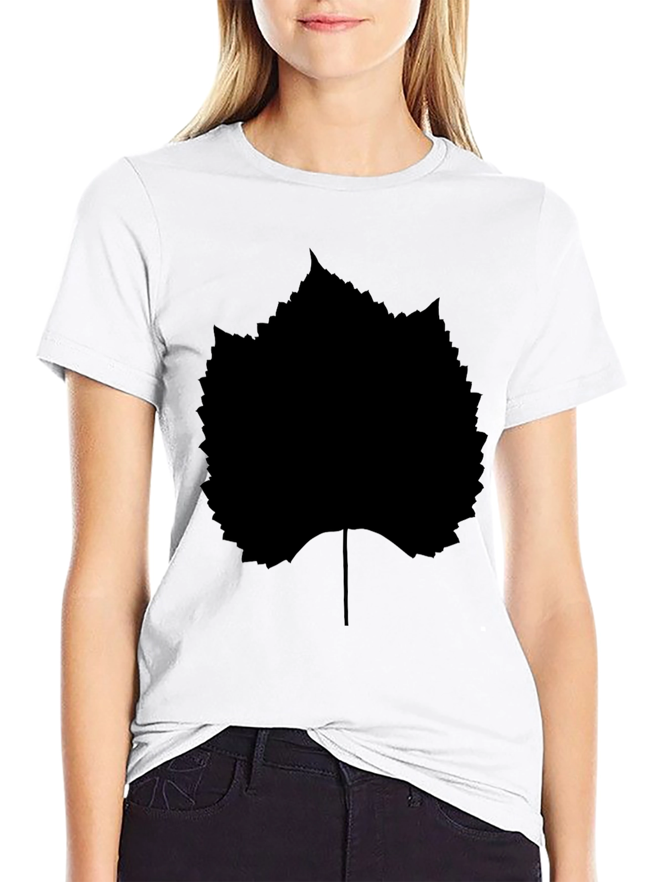 Black Leaf Graphic T-Shirt - Stylish Casual Wear