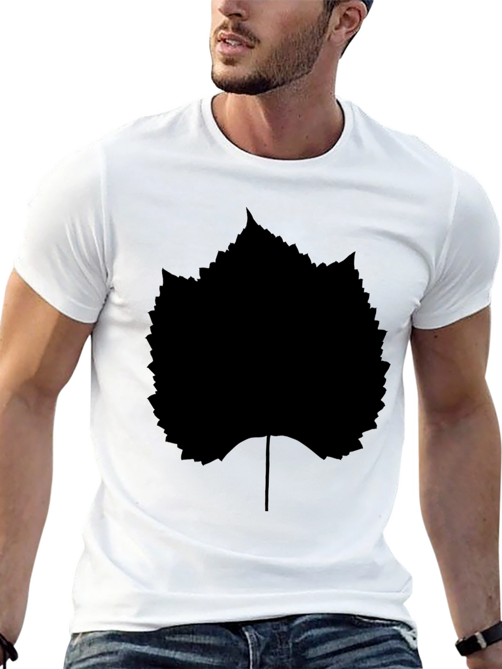 Black Leaf Graphic T-Shirt - Stylish Casual Wear