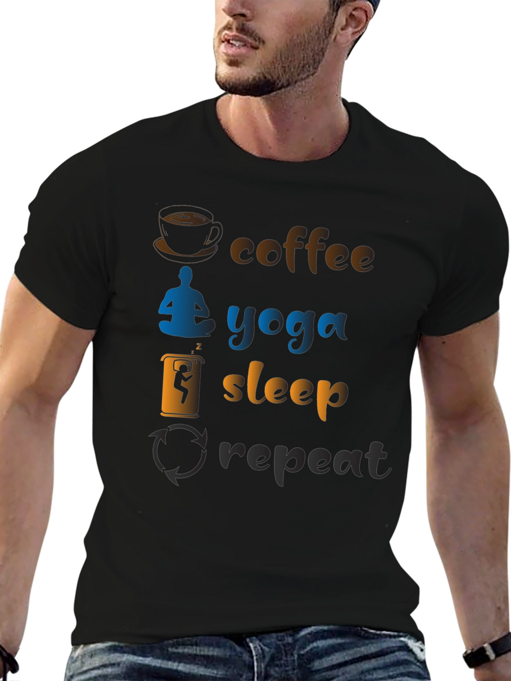 Coffee Yoga Sleep Repeat T-Shirt