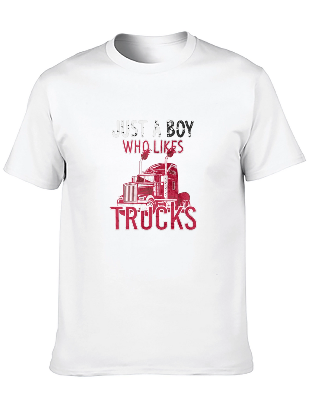 Just a Boy Who Likes Trucks Black T-Shirt