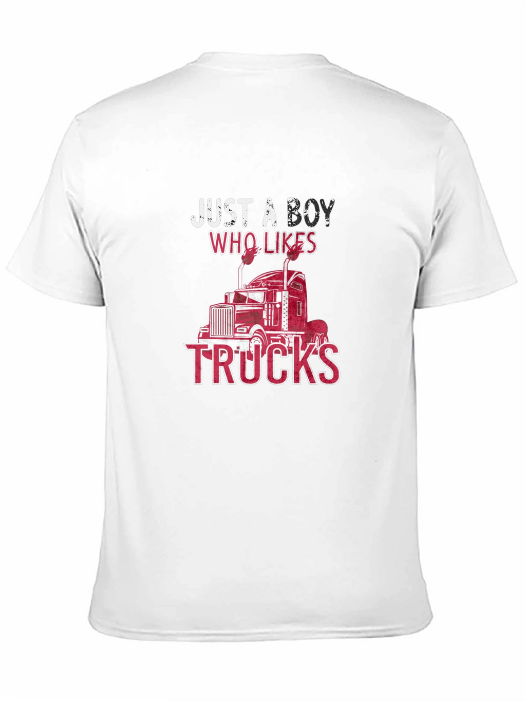 Just a Boy Who Likes Trucks Black T-Shirt