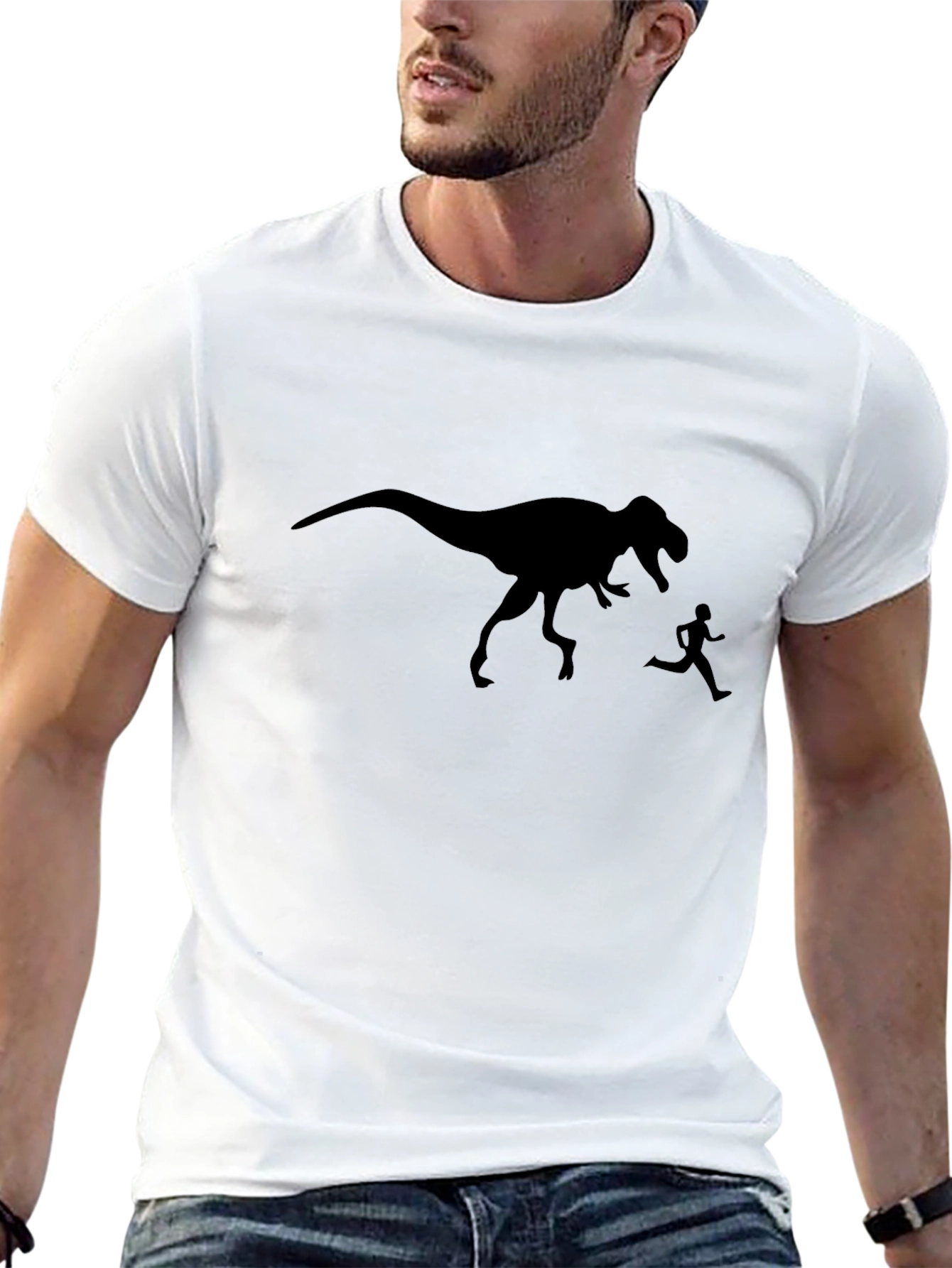 Dinosaur Chase Graphic T-Shirt - Black