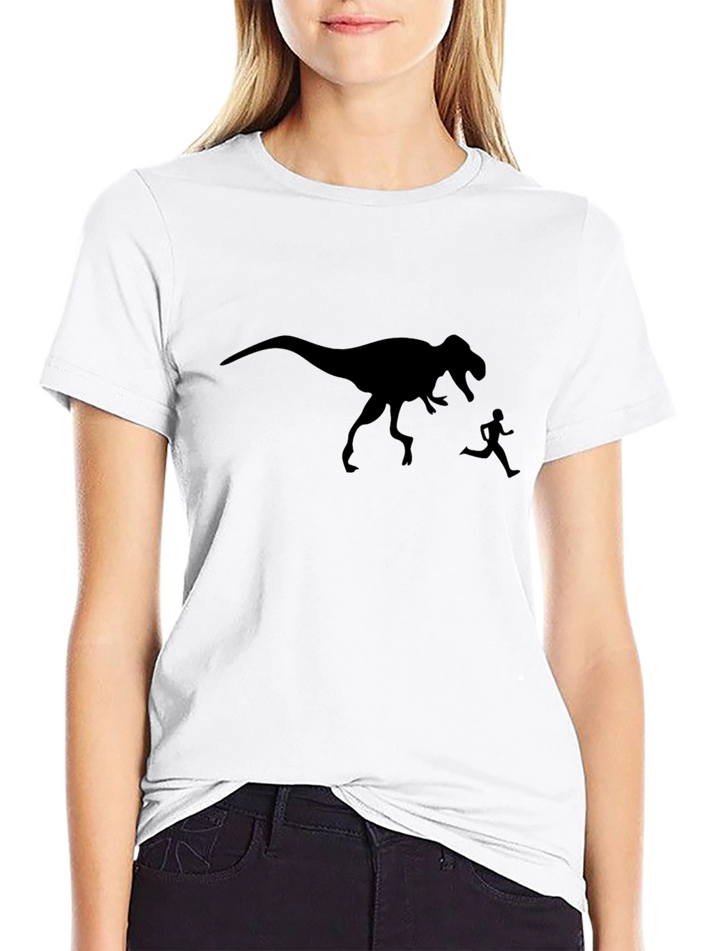 Dinosaur Chase Graphic T-Shirt - Black