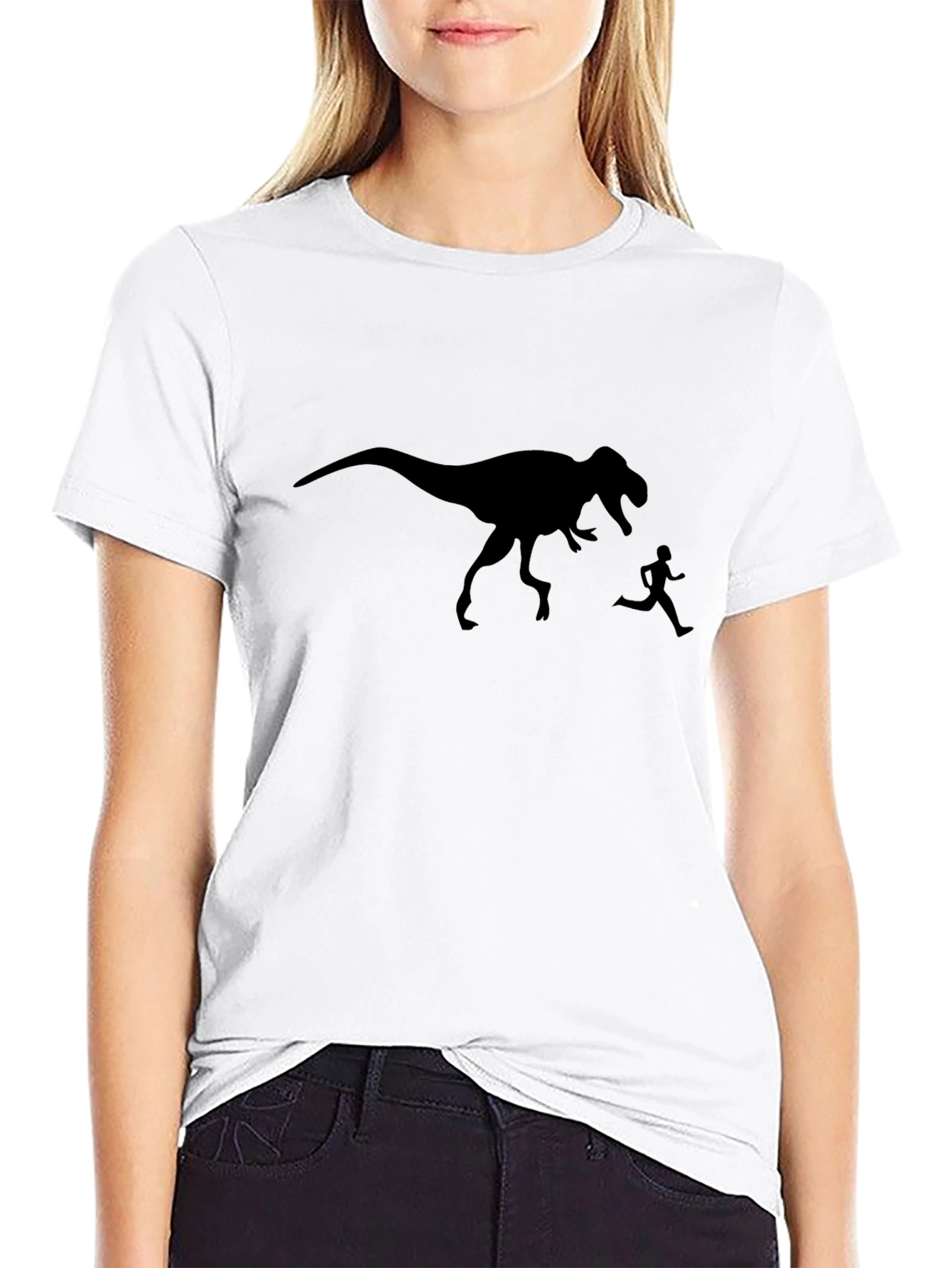 Dinosaur Chase Graphic T-Shirt - Black