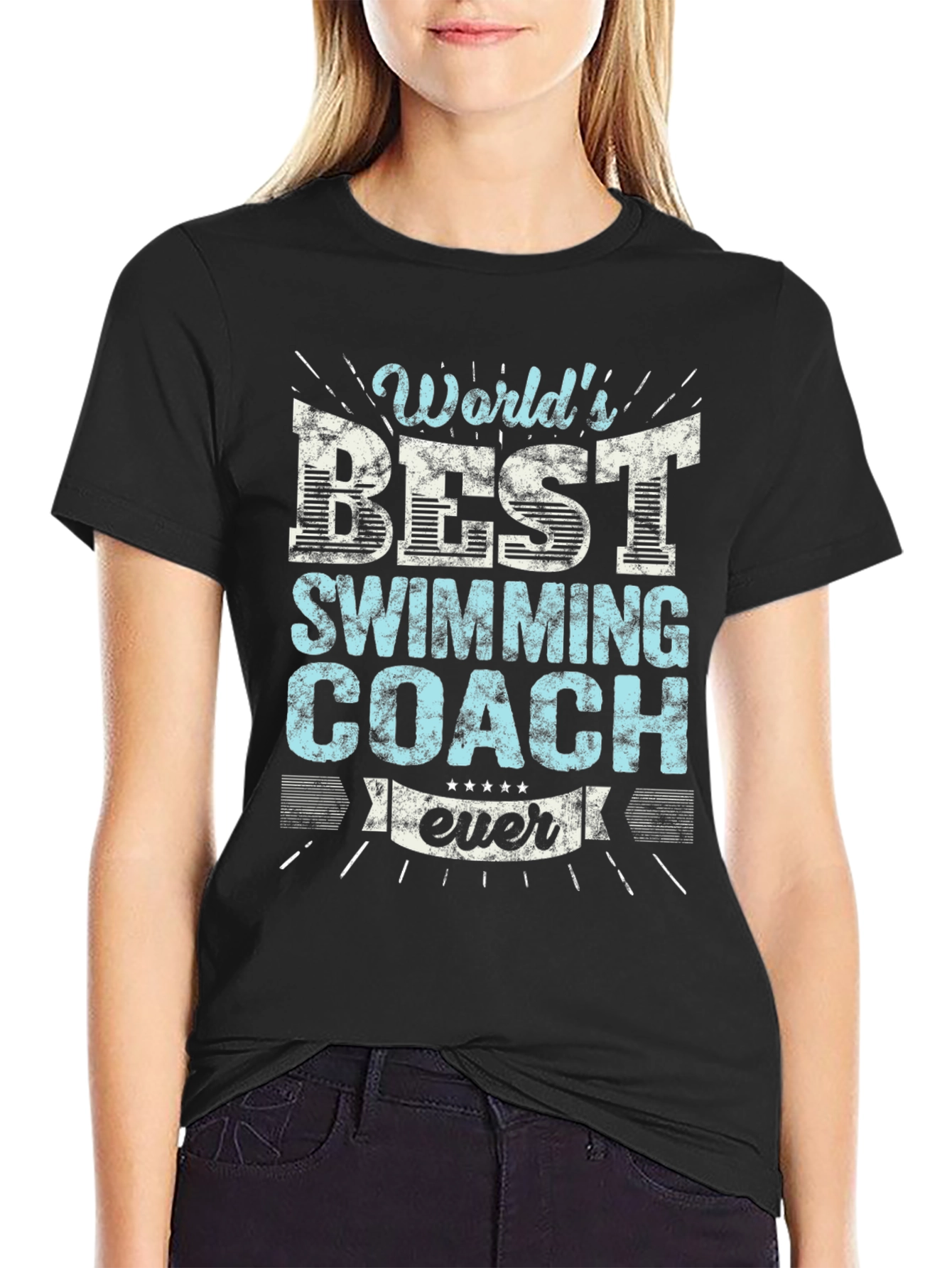 Worlds Best Swimming Coach Ever Graphic T-Shirt