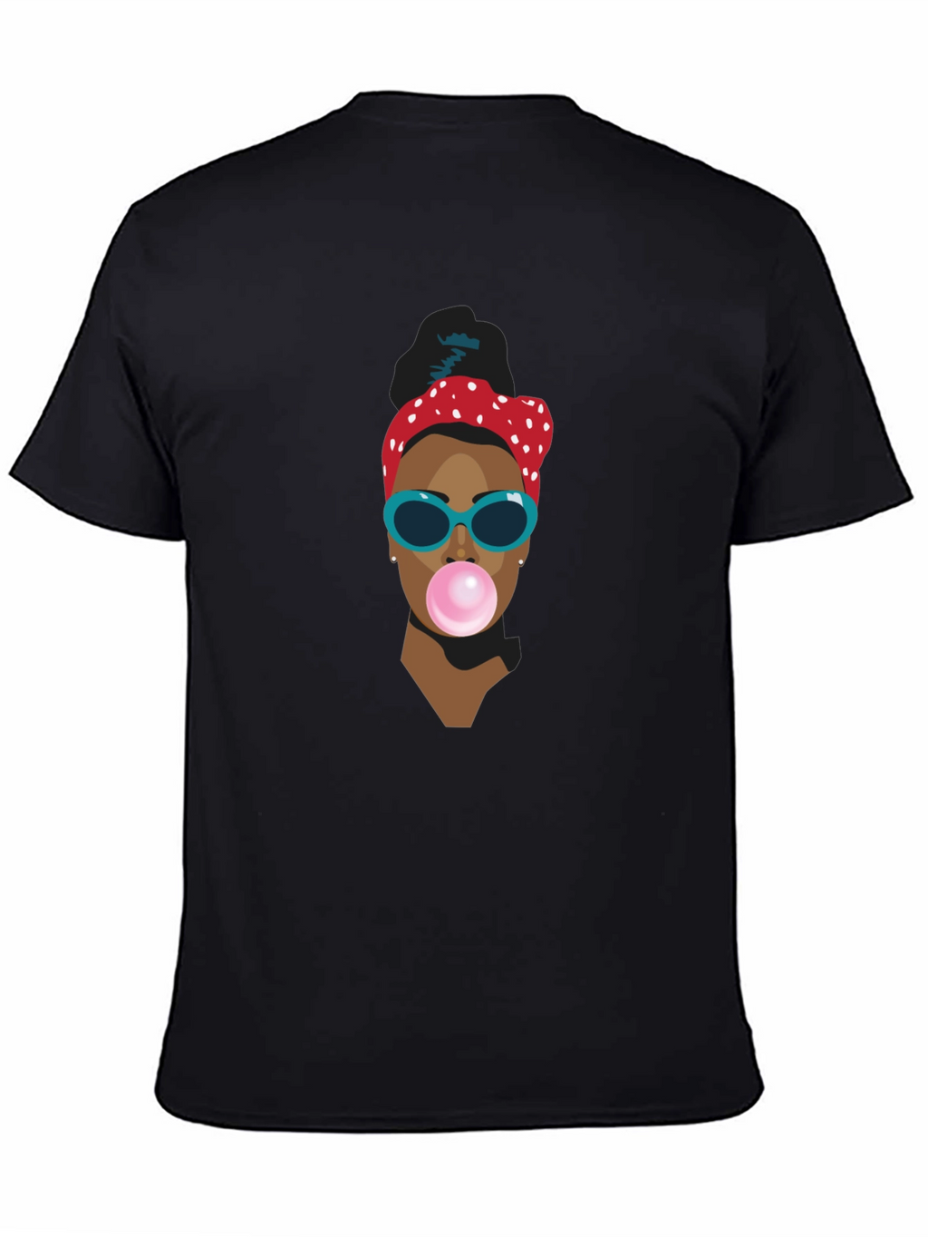 Funky Woman Blowing Bubble Gum Graphic T-Shirt