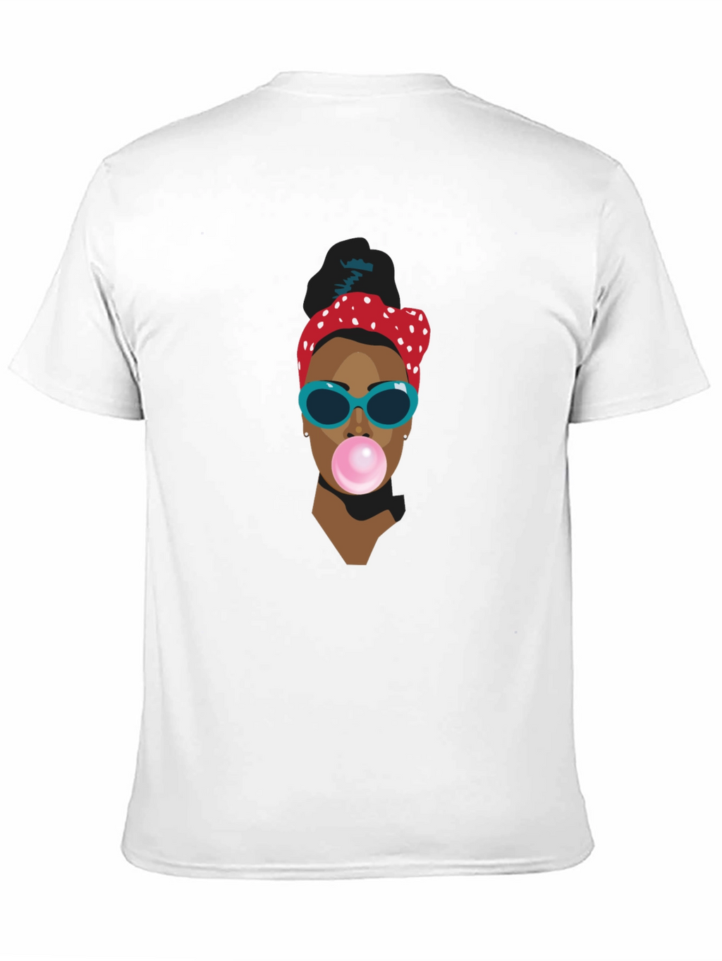 Funky Woman Blowing Bubble Gum Graphic T-Shirt