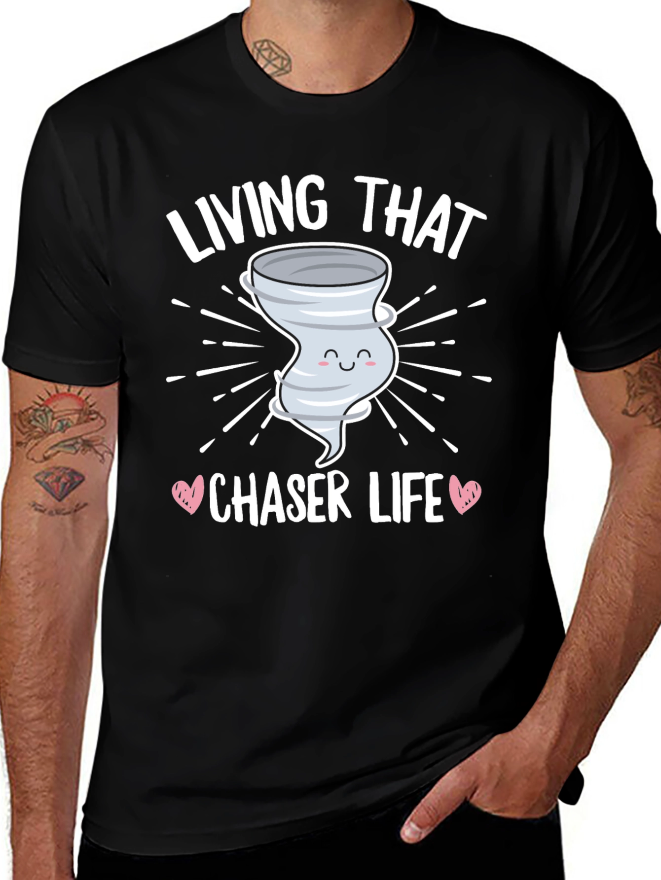 Living That Chaser Life T-Shirt Tornado Design