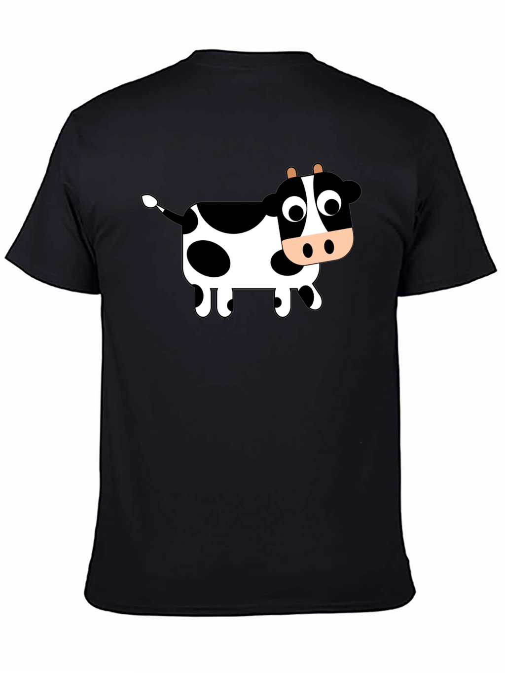 Cute Cow Graphic Black T-Shirt