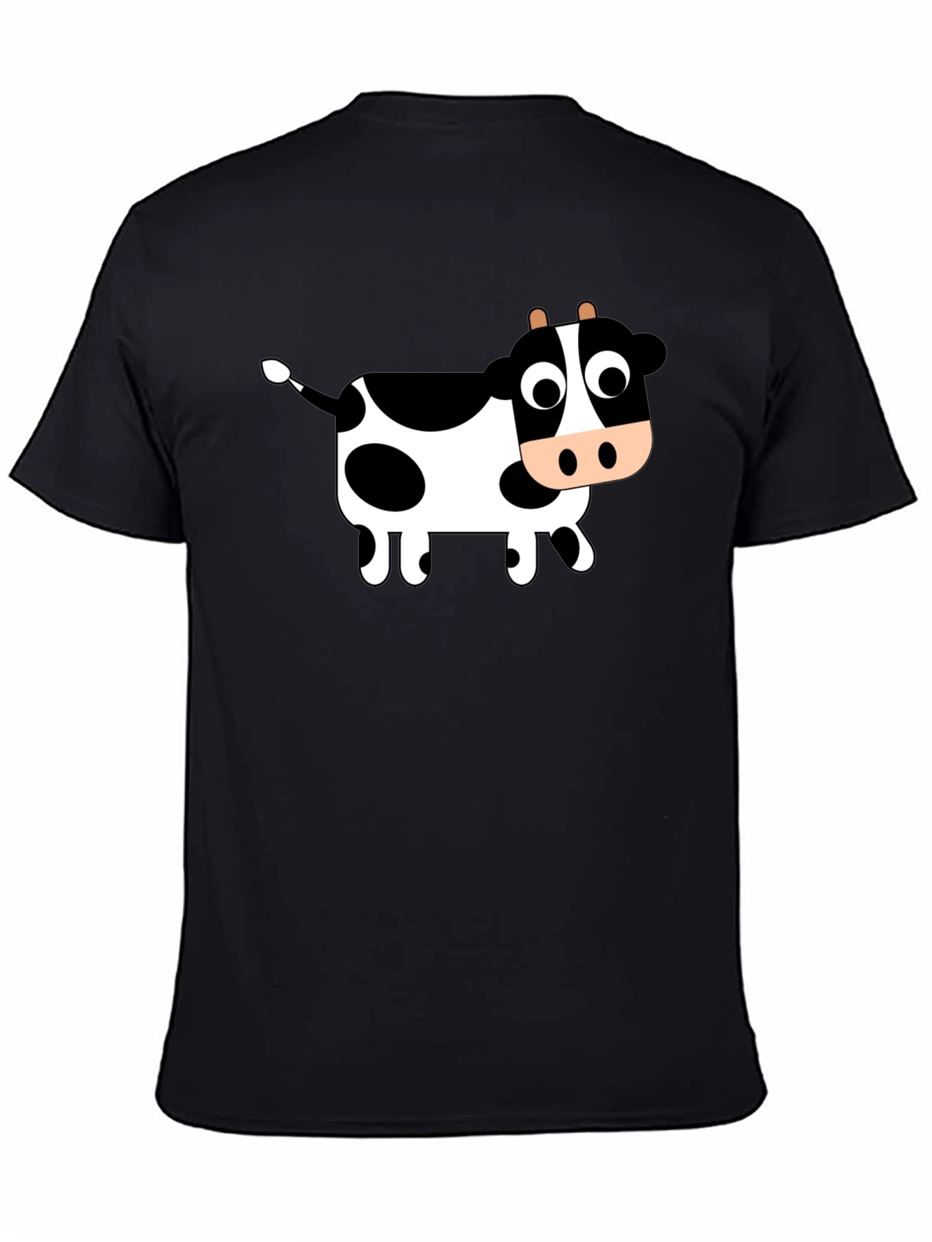 Cute Cow Graphic Black T-Shirt