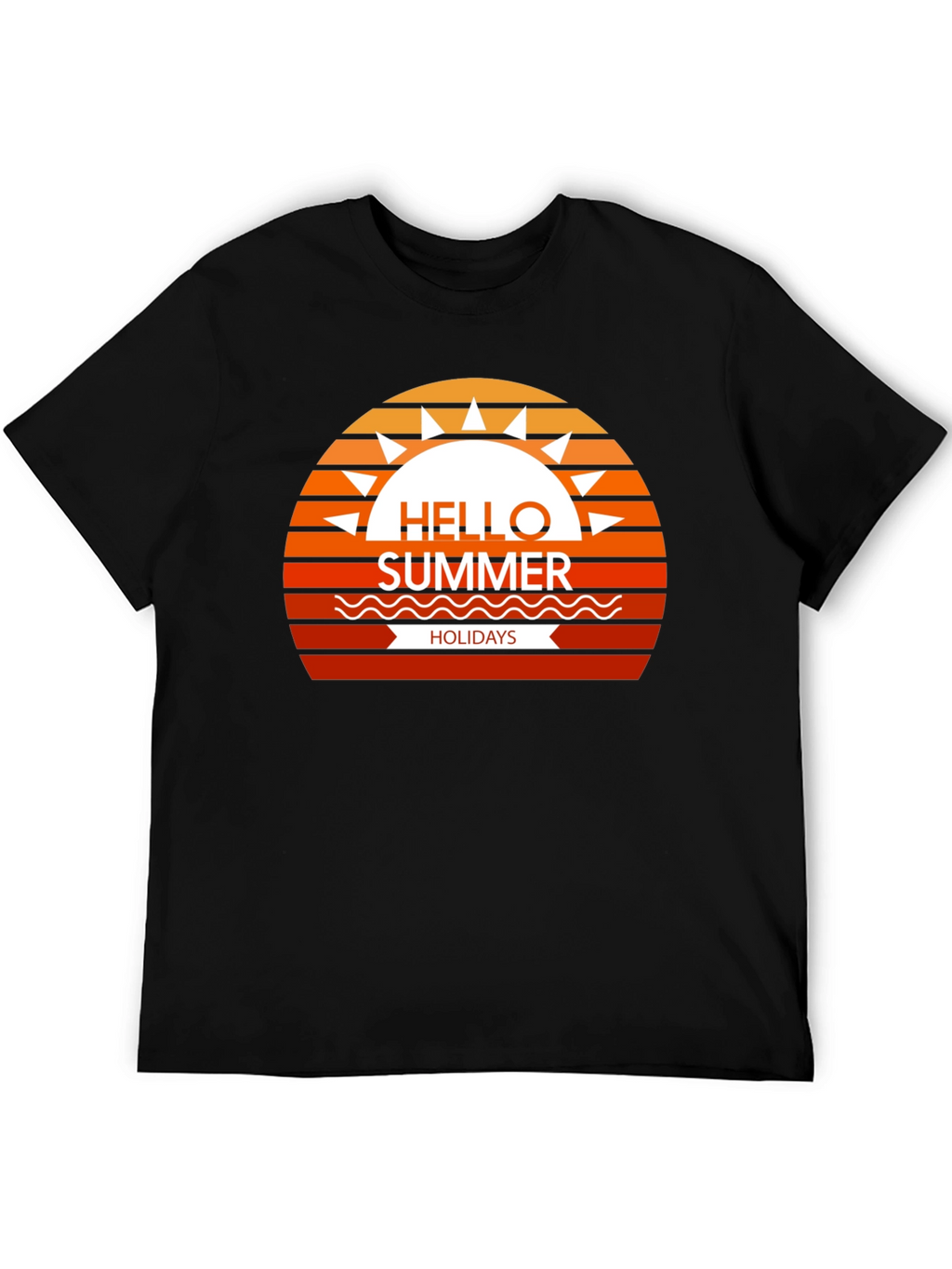 Summer Holidays Graphic Tee - Black