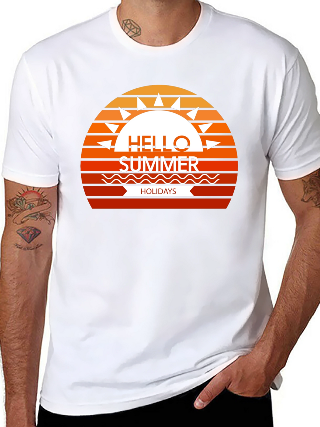 Summer Holidays Graphic Tee - Black