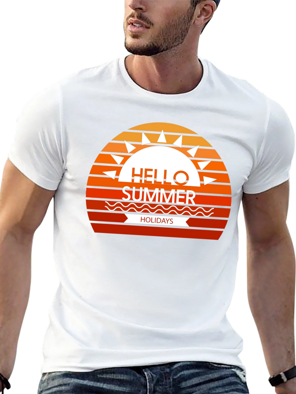 Summer Holidays Graphic Tee - Black
